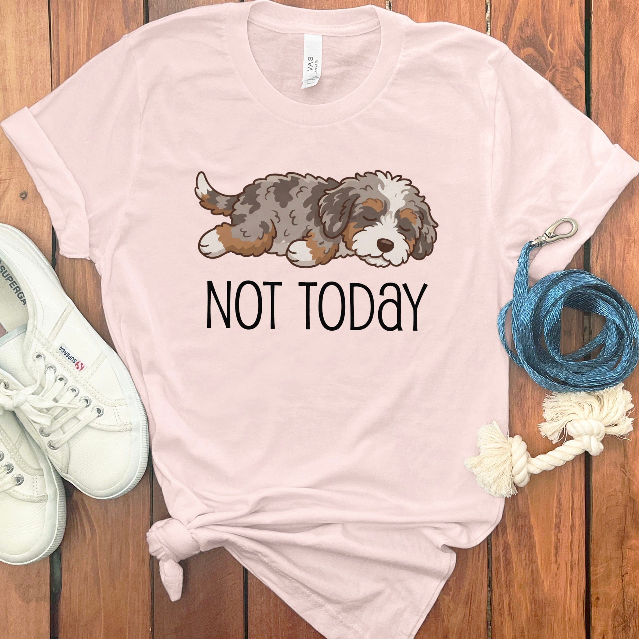Not Today Aussiedoodle T-Shirt in Soft Pink / S by Puppy Jo
