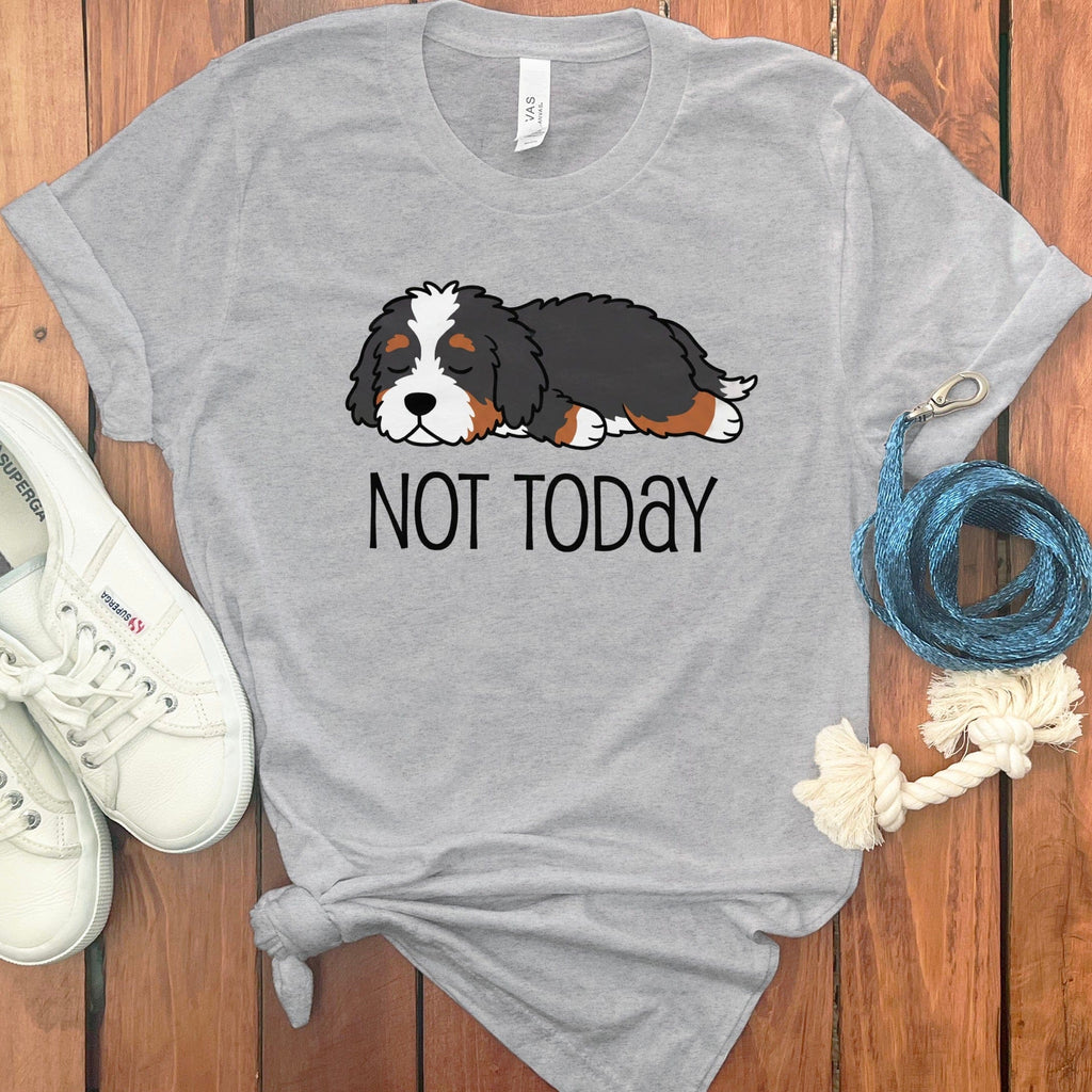 Not Today Bernedoodle T-Shirt in Athletic Heather / S by Puppy Jo