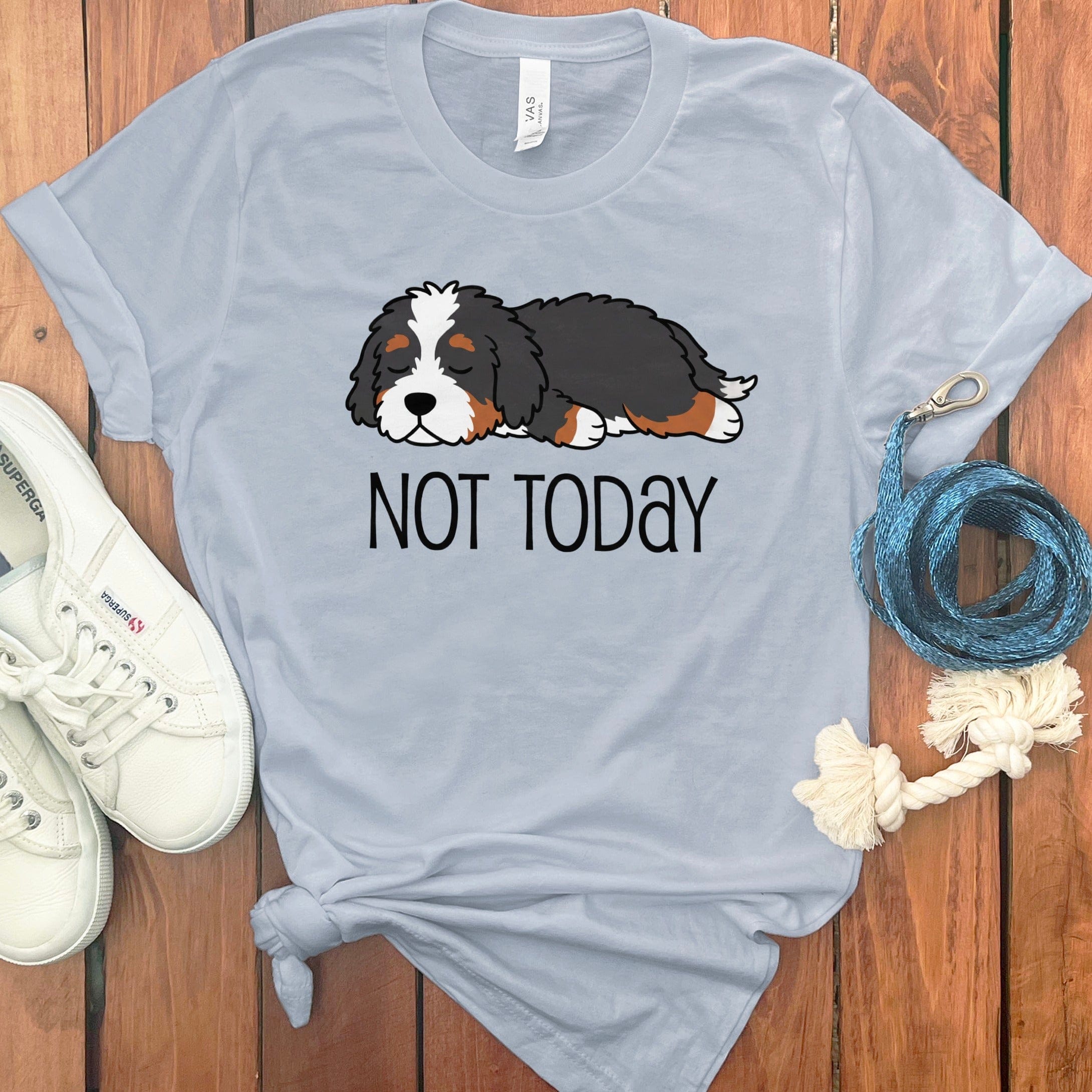 Not Today Bernedoodle T-Shirt in Light Blue / S by Puppy Jo
