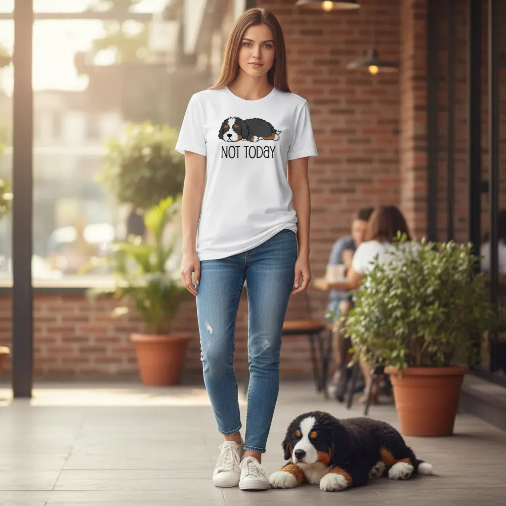 Not Today Bernedoodle T-Shirt in by Puppy Jo