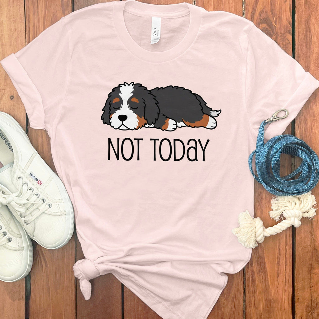 Not Today Bernedoodle T-Shirt in Soft Pink / S by Puppy Jo