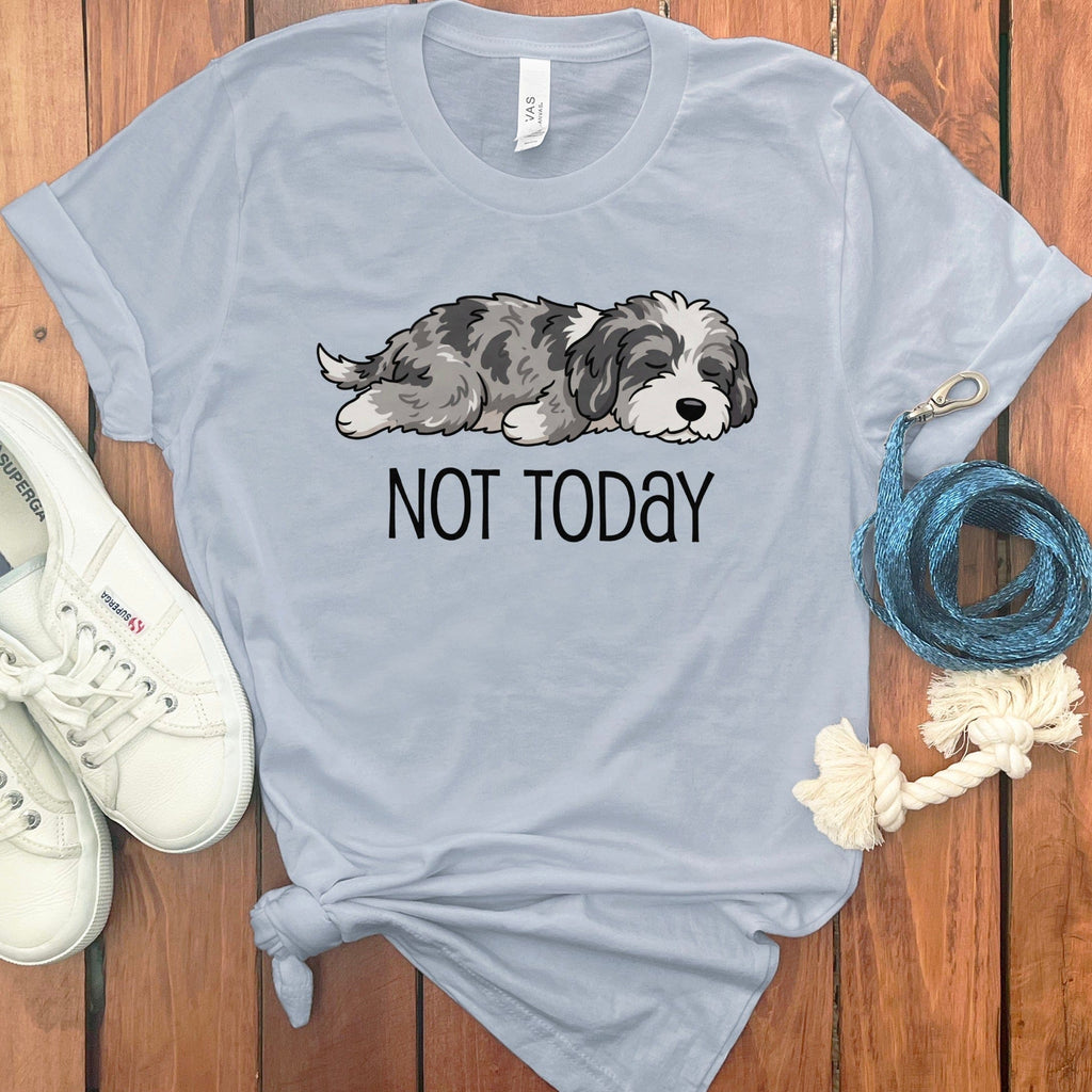 Not Today Sheepadoodle T-Shirt in Light Blue / S by Puppy Jo