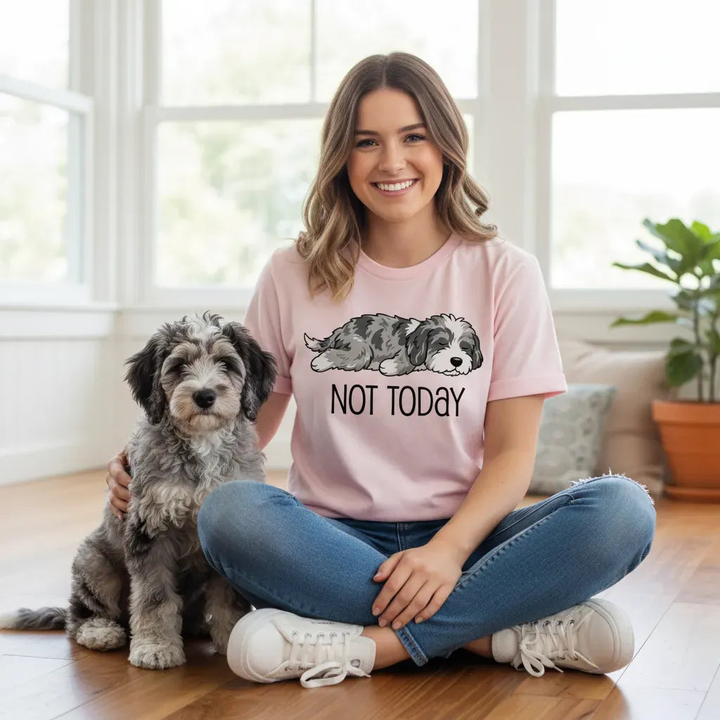 Not Today Sheepadoodle T-Shirt in by Puppy Jo