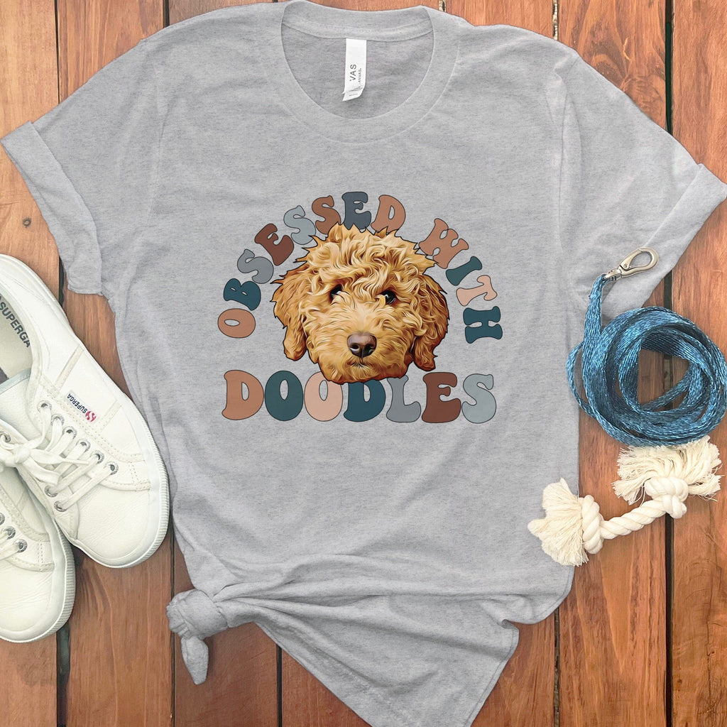 Obsessed Doodles T-Shirt in Athletic Heather / S by Puppy Jo