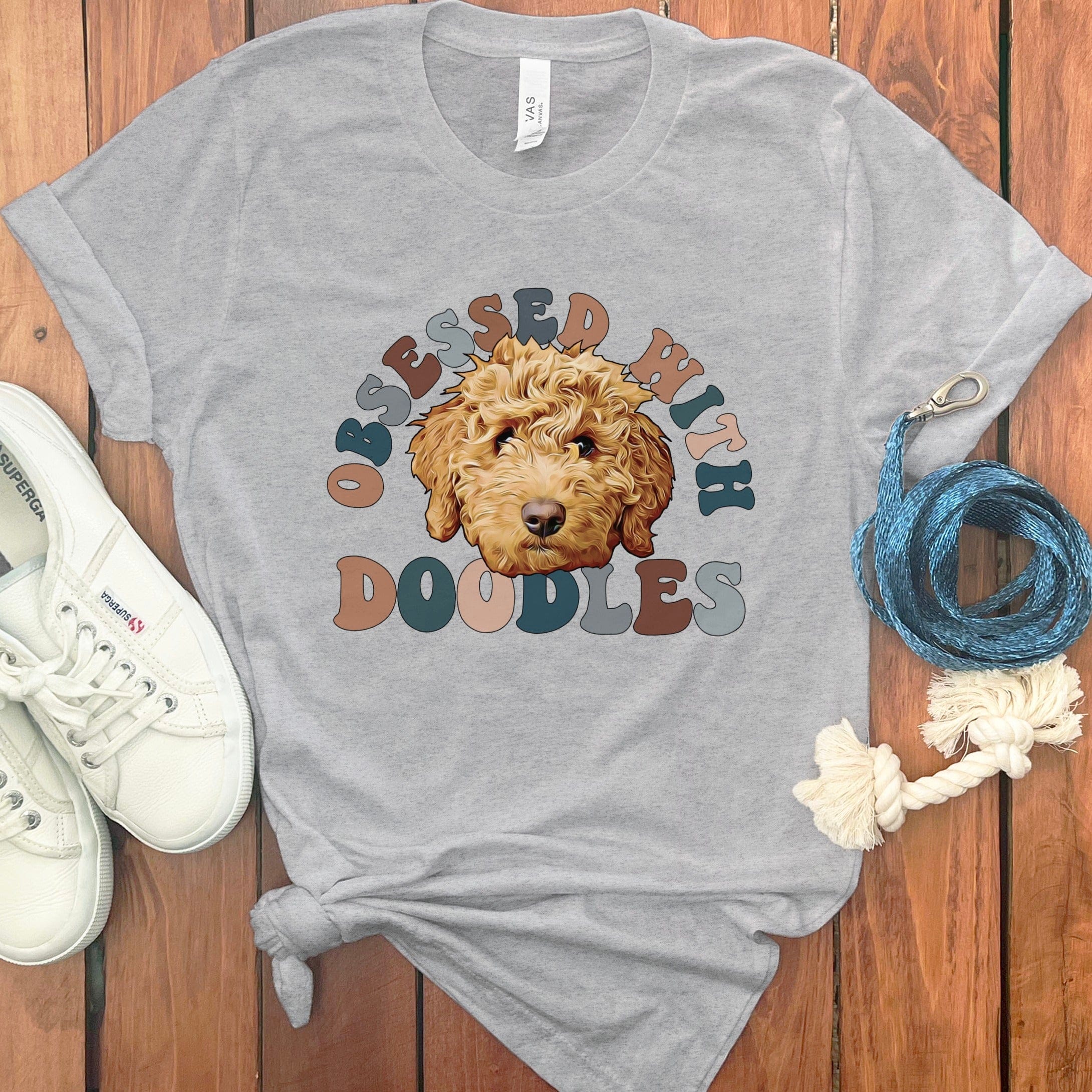 Obsessed Doodles T-Shirt in Athletic Heather / S by Puppy Jo
