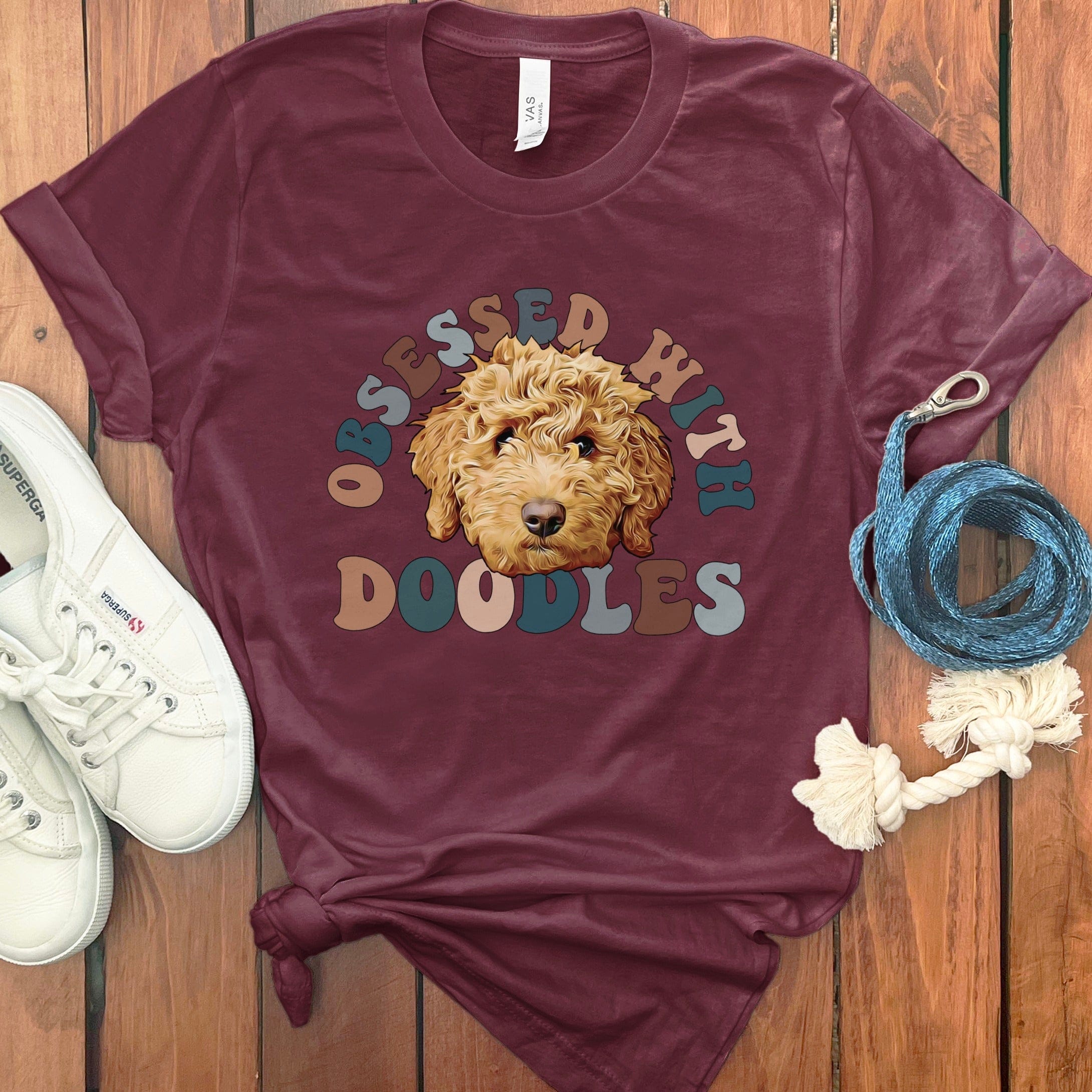 Obsessed Doodles T-Shirt in Maroon / S by Puppy Jo