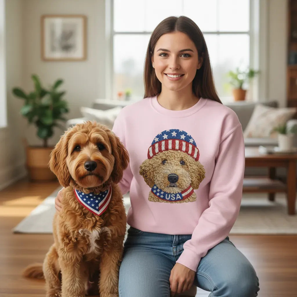 Patriotic Cavapoo Sweatshirt in by Puppy Jo