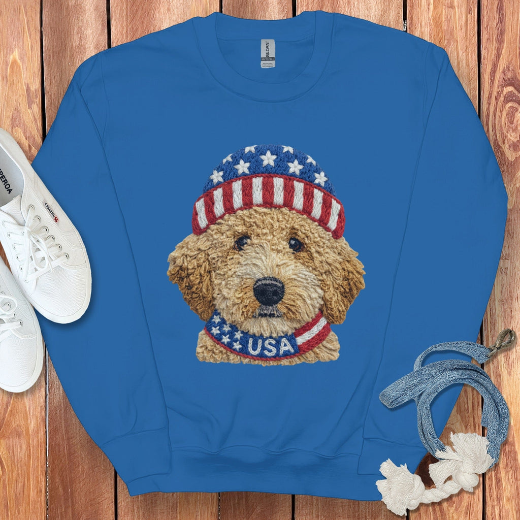Patriotic Cavapoo Sweatshirt in Royal / S by Puppy Jo