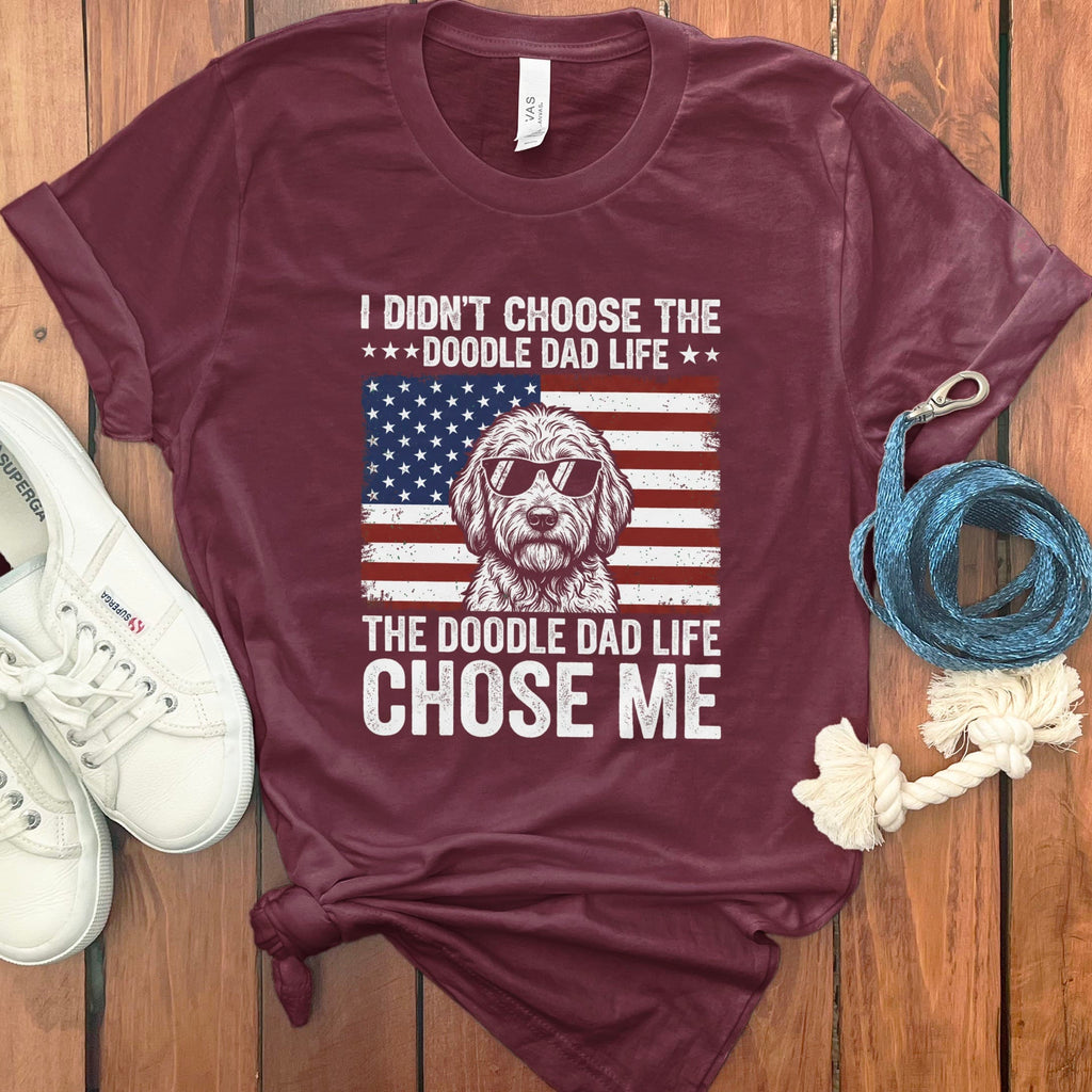 Patriotic Doodle Dad Life in Maroon / M by Puppy Jo