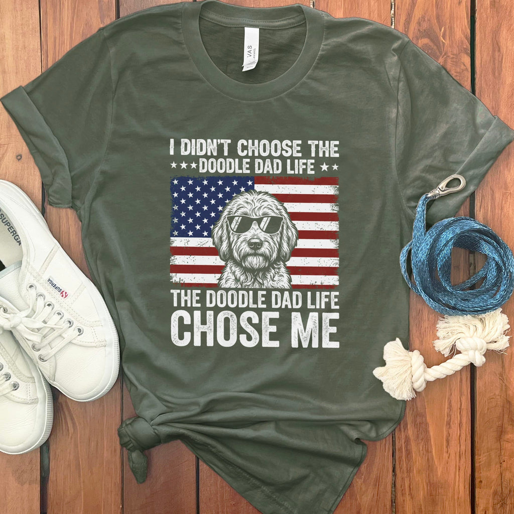 Patriotic Doodle Dad Life in Military Green / M by Puppy Jo
