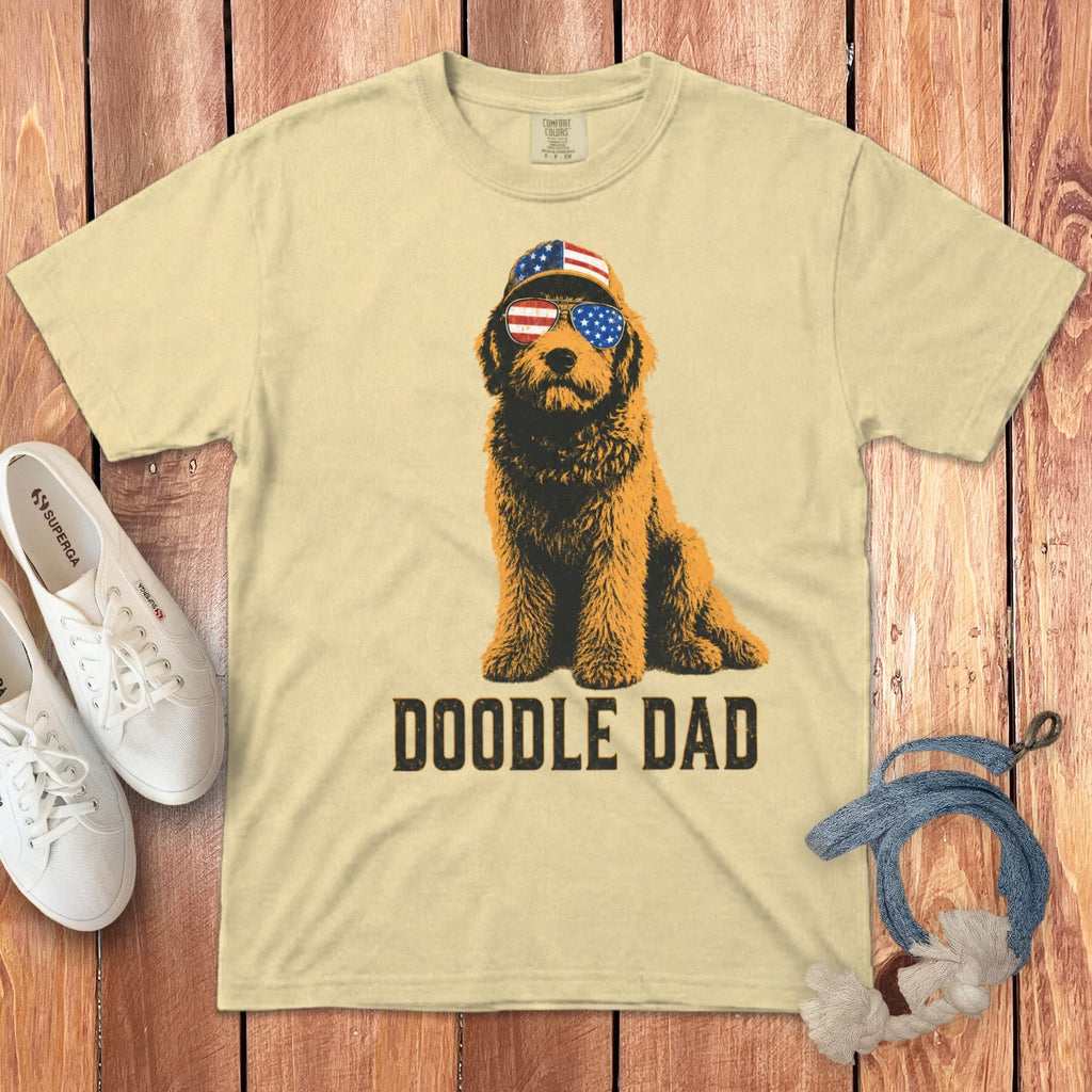 Patriotic Doodle Dad Signature T-Shirt in Banana / M by Puppy Jo
