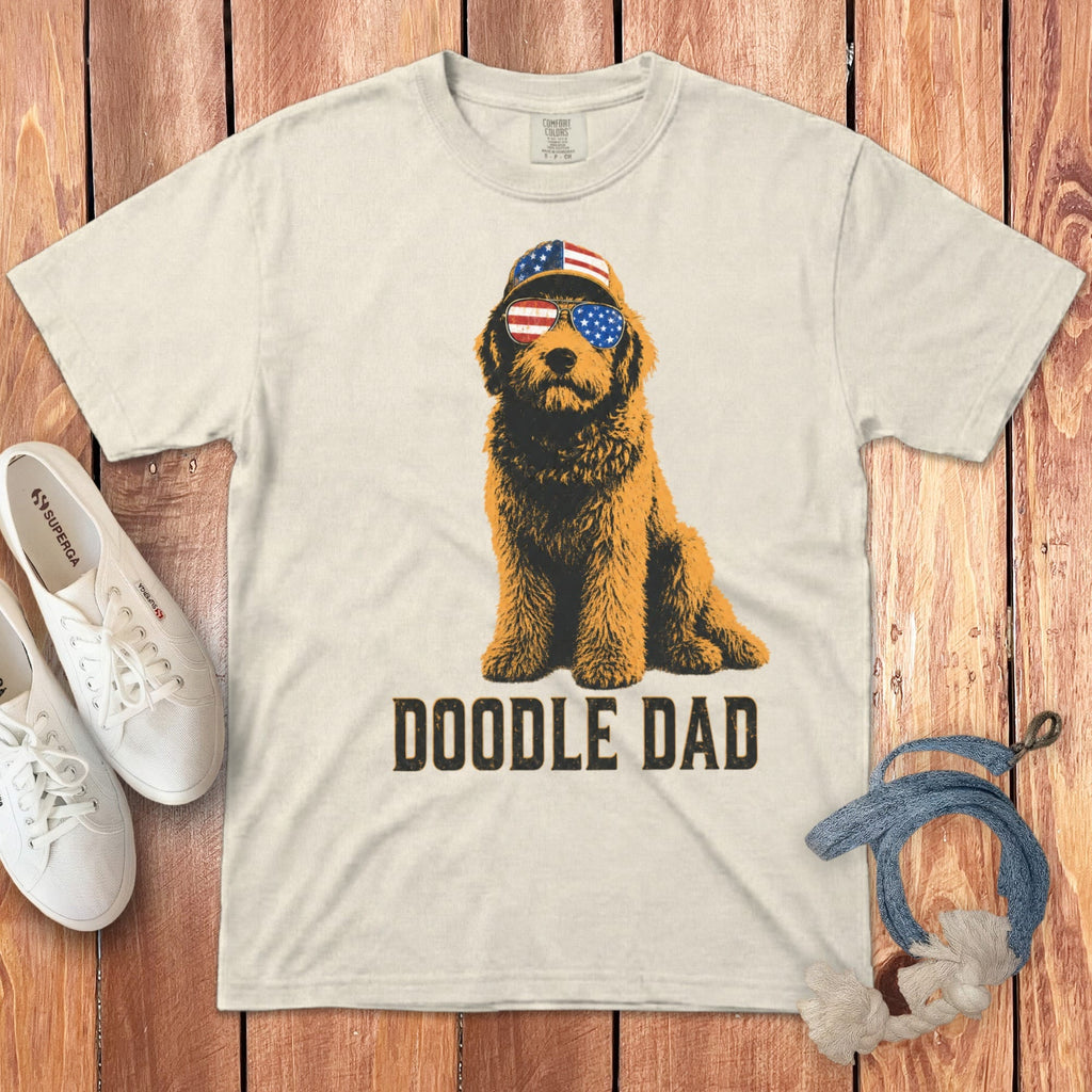 Patriotic Doodle Dad Signature T-Shirt in Ivory / M by Puppy Jo