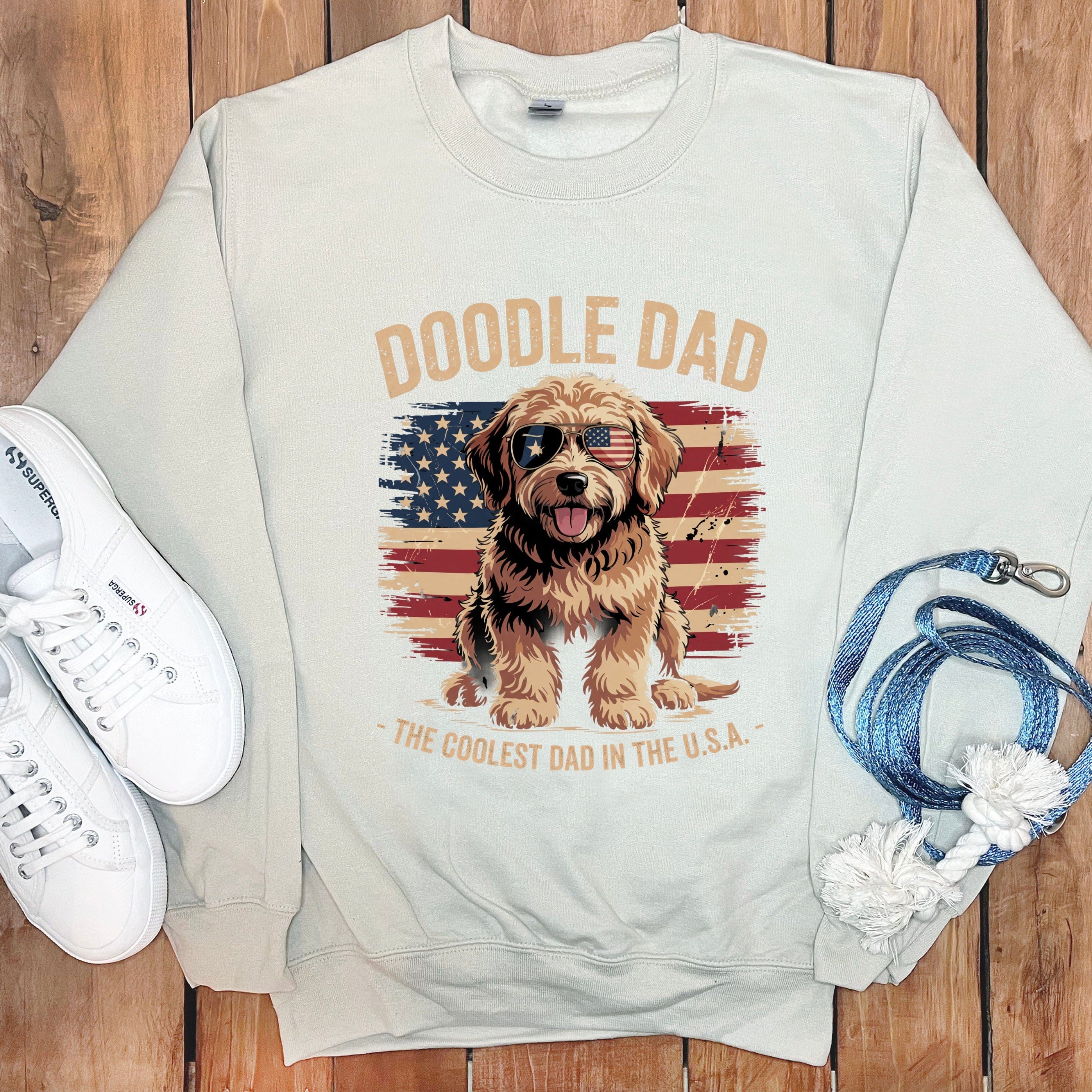 Patriotic Doodle Dad Sweatshirt in by Puppy Jo