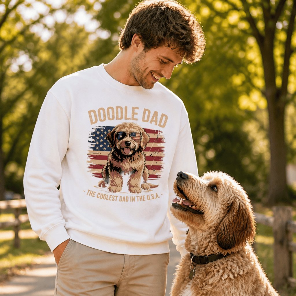 Patriotic Doodle Dad Sweatshirt in by Puppy Jo