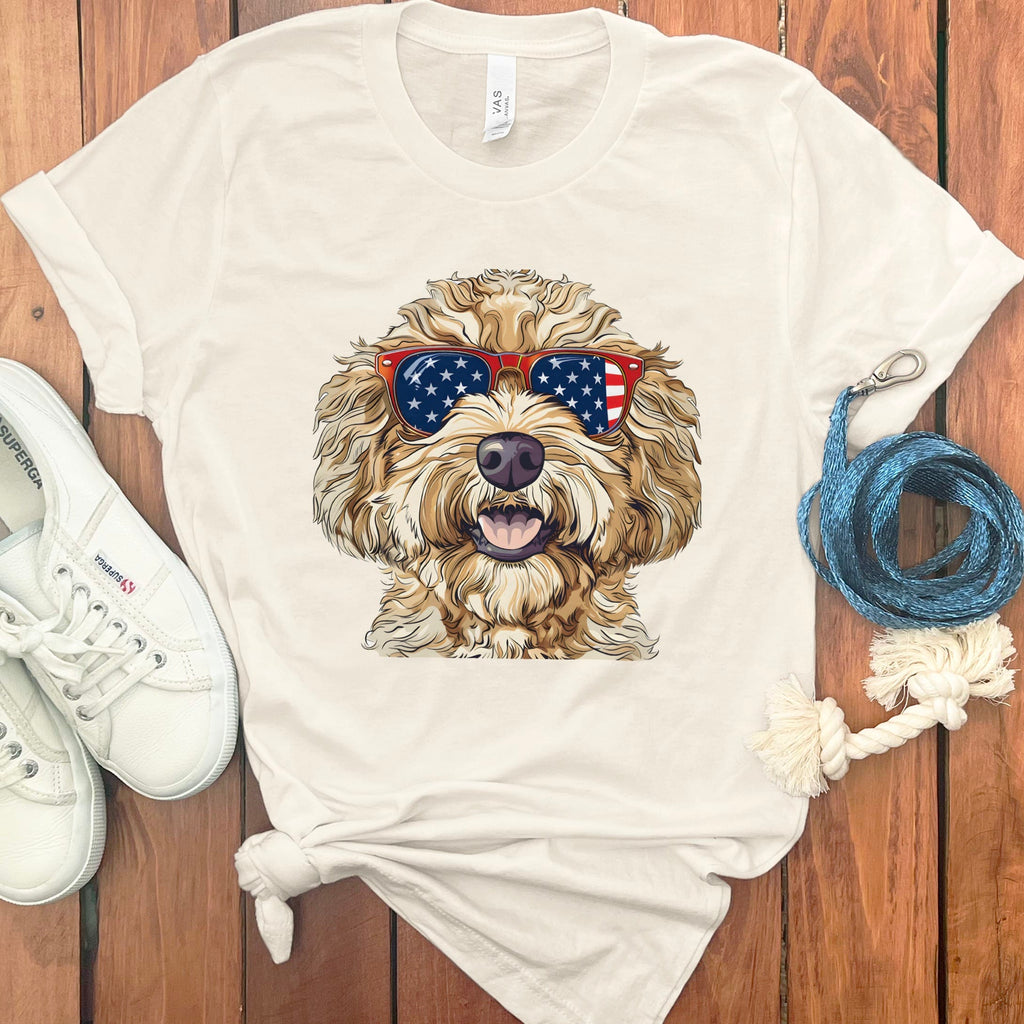 Patriotic Doodle Sunglasses T-Shirt in Natural / M by Puppy Jo