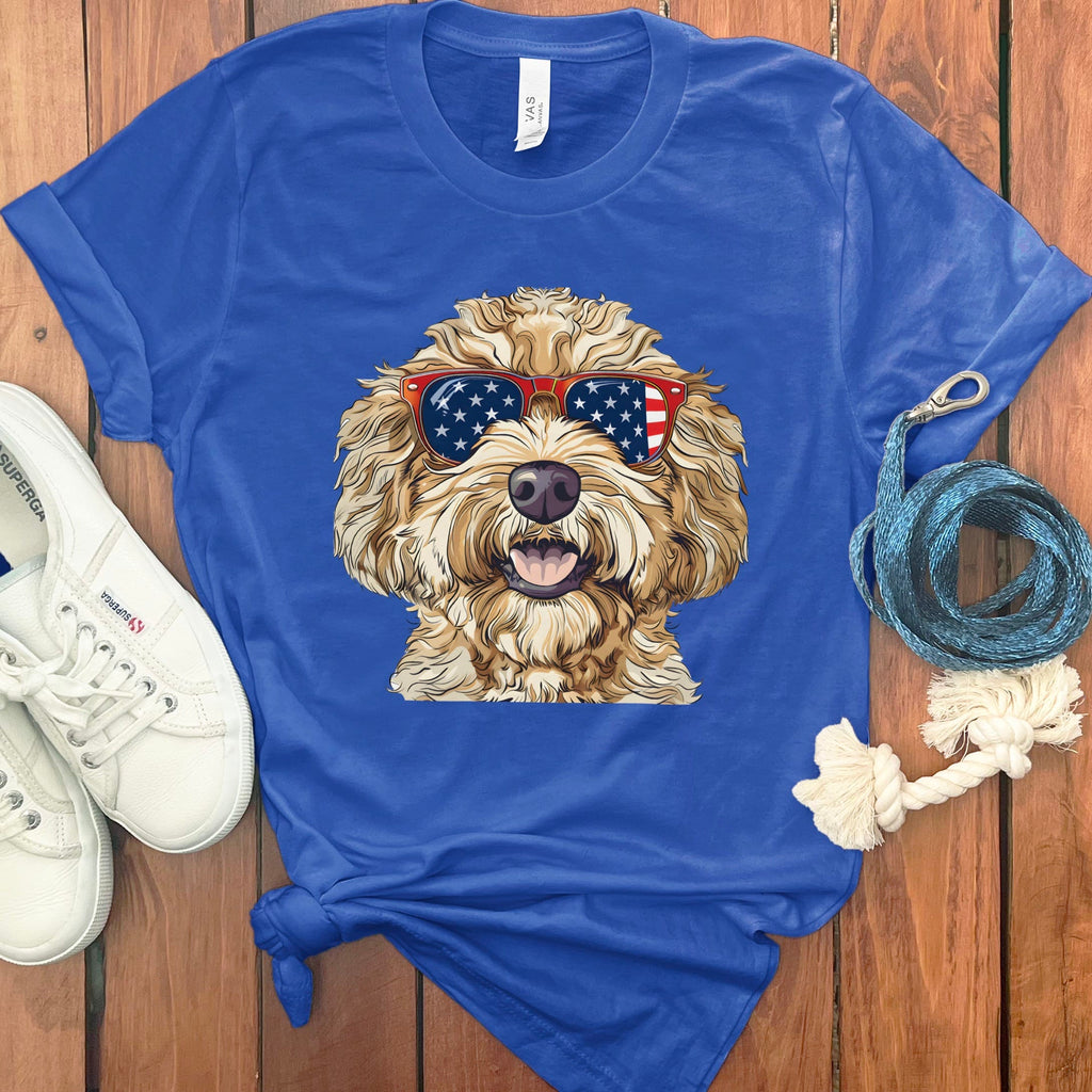 Patriotic Doodle Sunglasses T-Shirt in True Royal / M by Puppy Jo