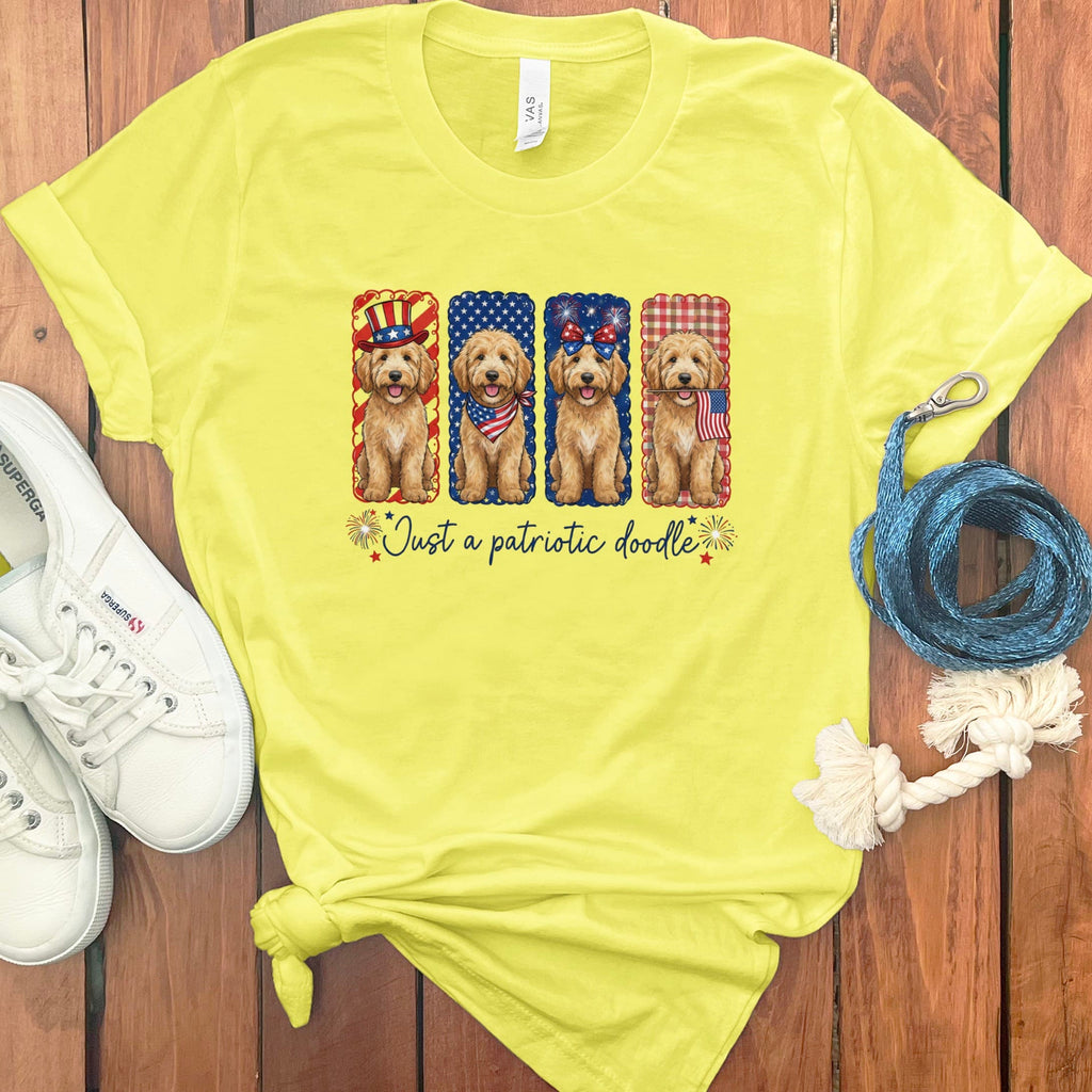 Patriotic Doodle T-Shirt in Yellow / S by Puppy Jo