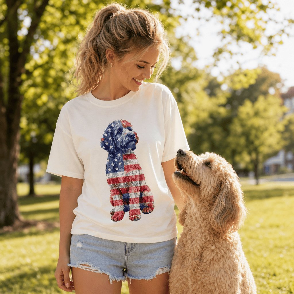 Patriotic Flag Doodle T-Shirt in by Puppy Jo