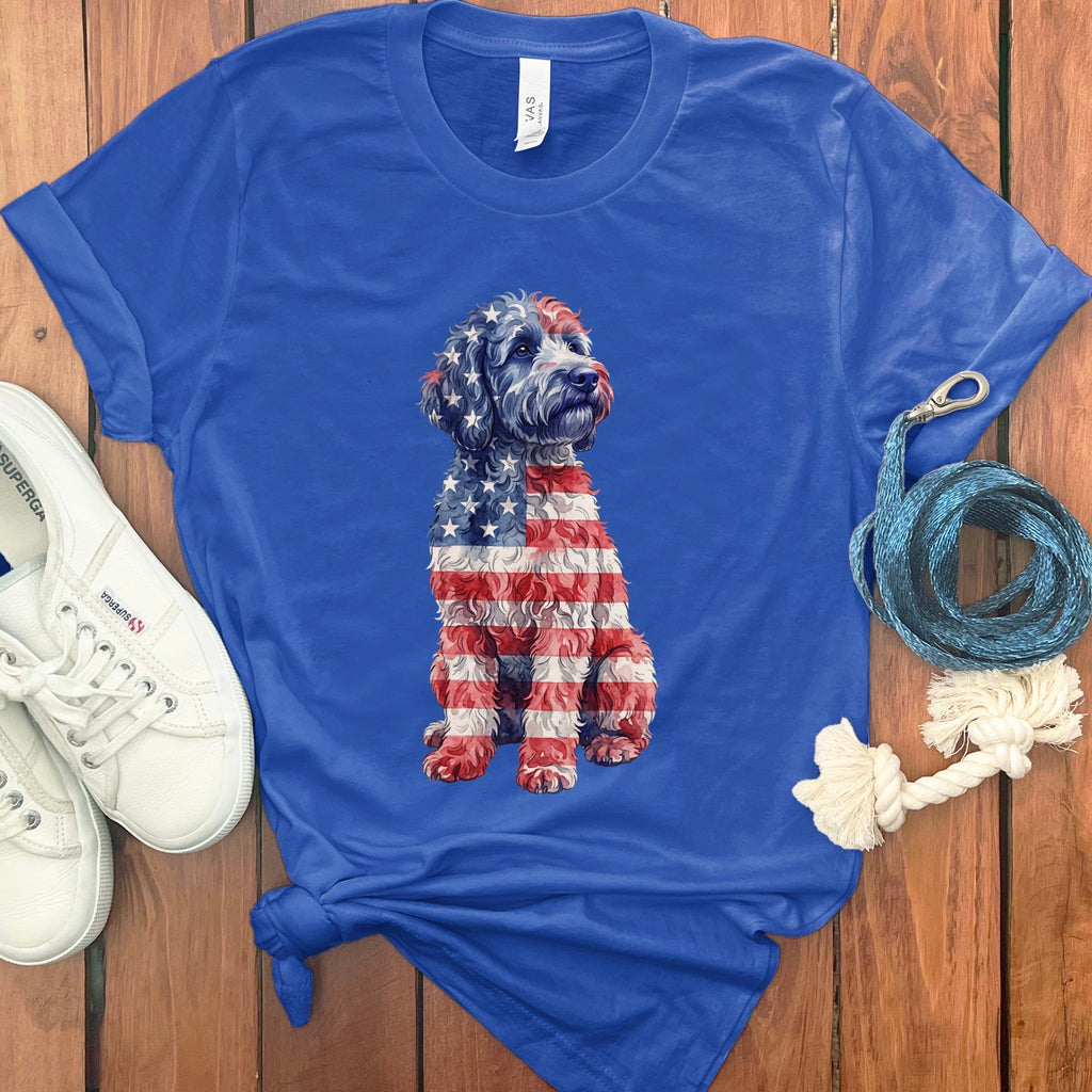 Patriotic Flag Doodle T-Shirt in True Royal / S by Puppy Jo