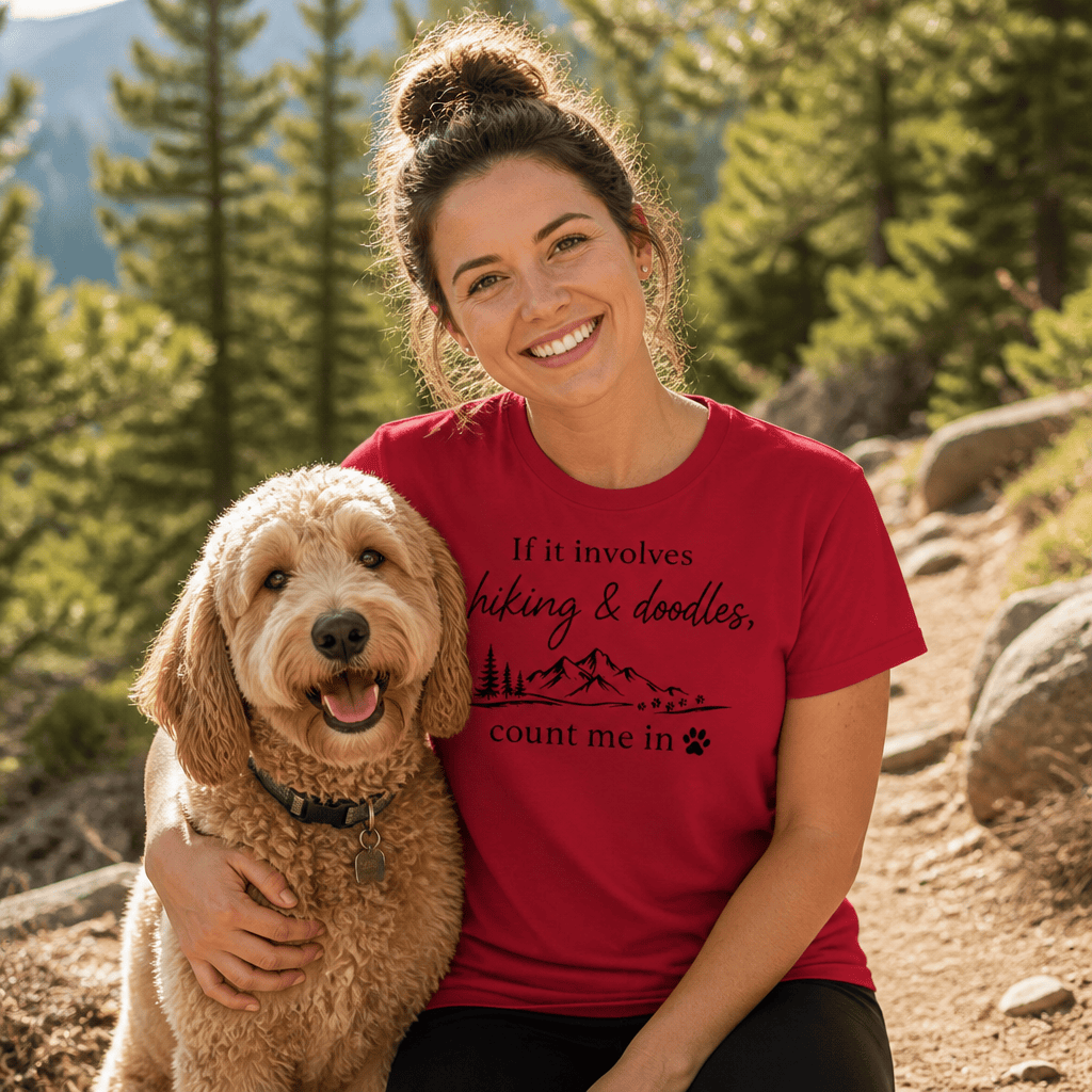 Patriotic Peeking Merle Goldendoodle Signature T-Shirt in by Puppy Jo