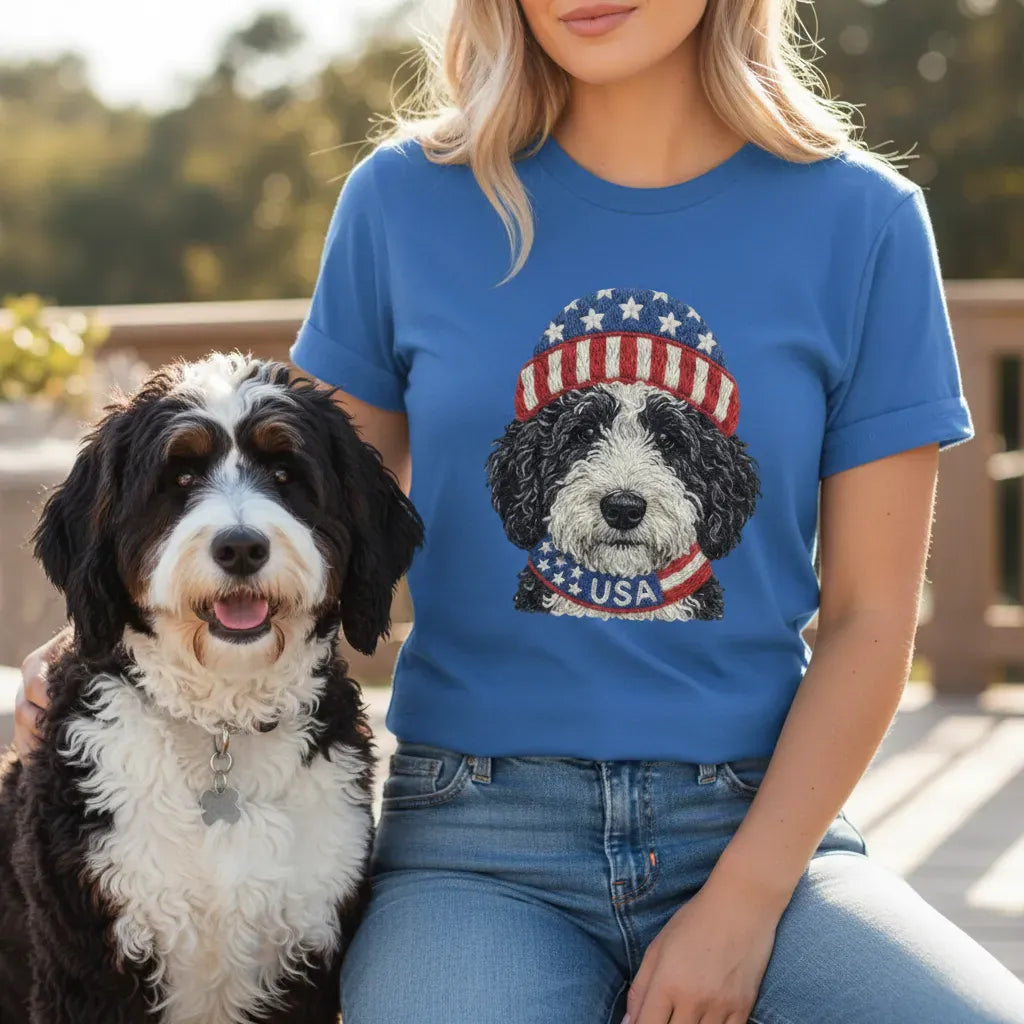 Patriotic Schnoodle T-Shirt in by Puppy Jo