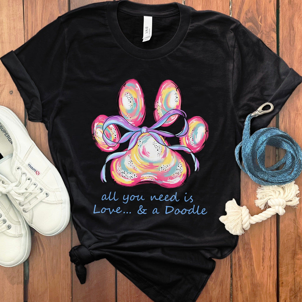 Paw Love Doodle T-Shirt in Black / S by Puppy Jo