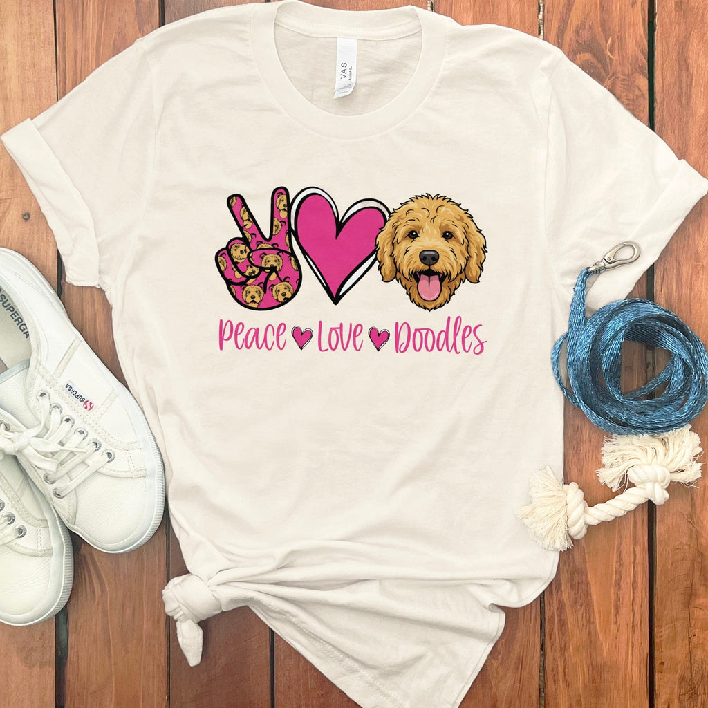 Peace Love Doodles T-Shirt in Natural / S by Puppy Jo