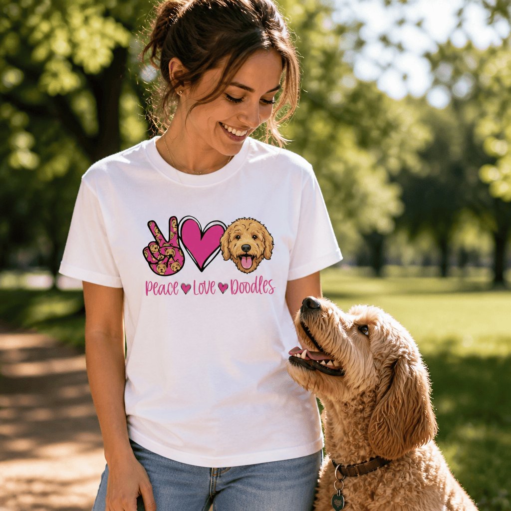 Peace Love Doodles T-Shirt in by Puppy Jo