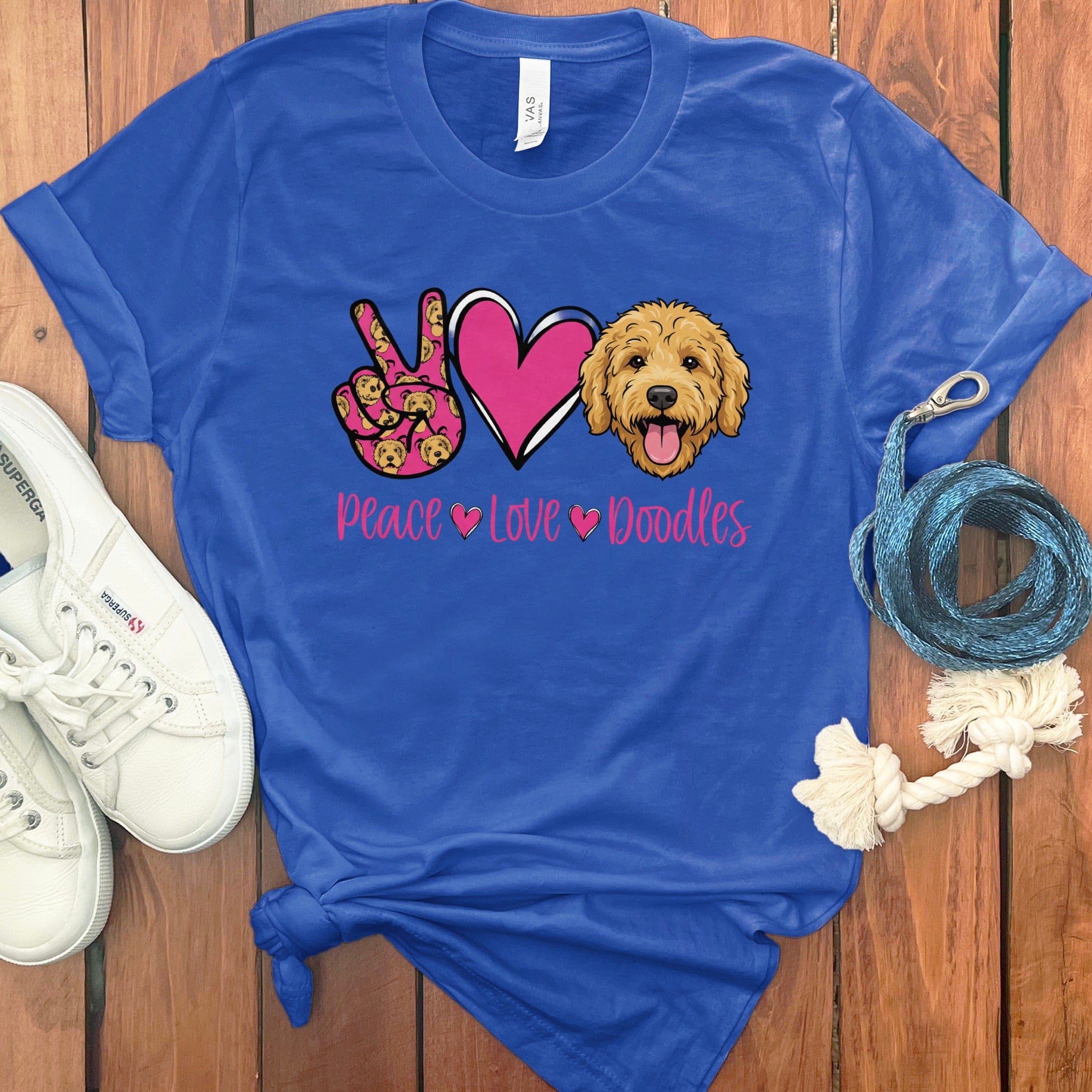 Peace Love Doodles T-Shirt in True Royal / S by Puppy Jo