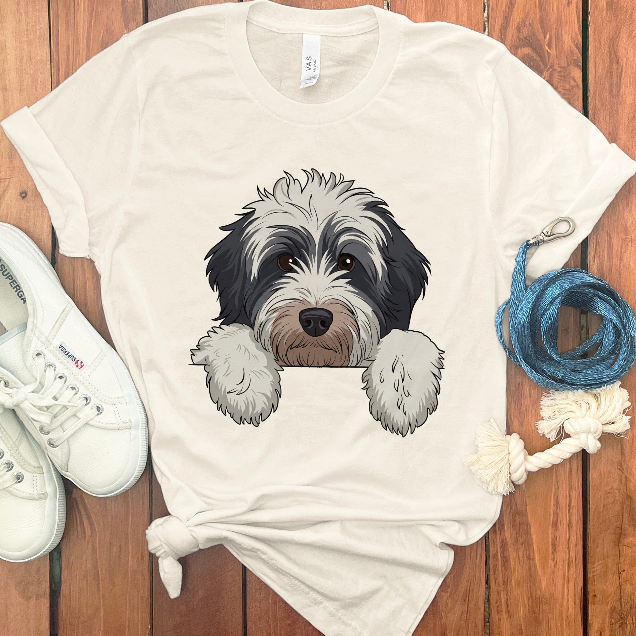 Peeking Bernedoodle T-Shirt in Natural / S by Puppy Jo