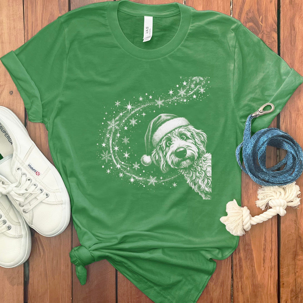 Peeking Holiday Doodle Magic T-Shirt in Leaf / S by Puppy Jo