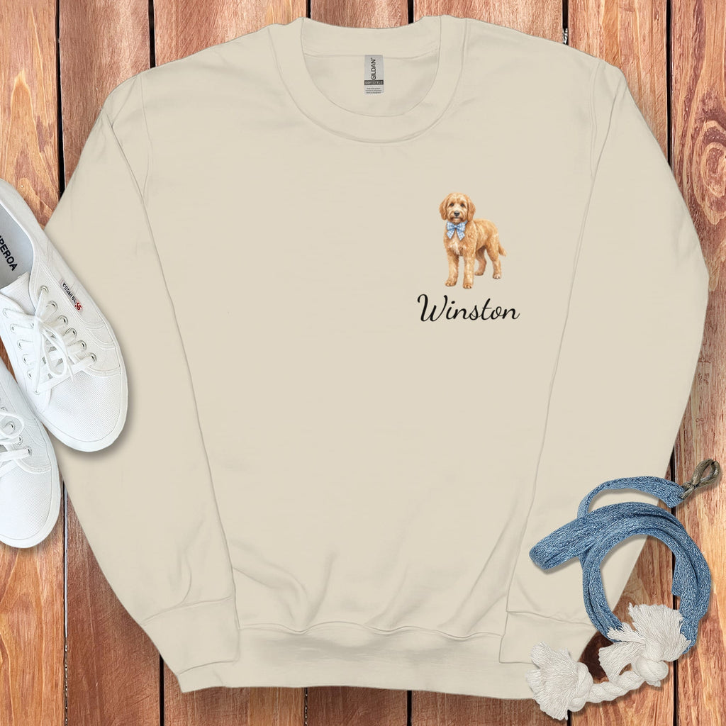 Personalized Apricot Doodle Sweatshirt in Sand / S by Puppy Jo