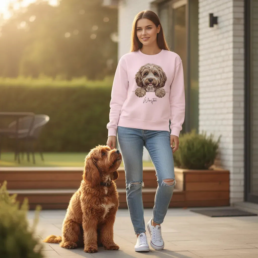 Personalized Aussiedoodle Sweatshirt in by Puppy Jo