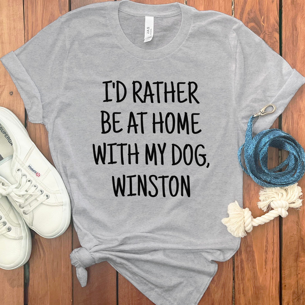 Personalized Be Home T-Shirt in Athletic Heather / S by Puppy Jo