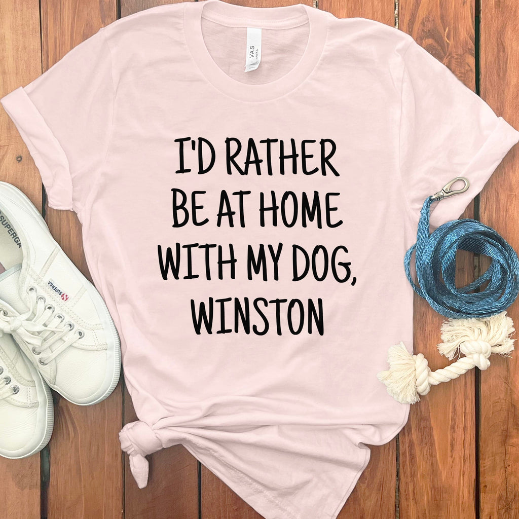 Personalized Be Home T-Shirt in Soft Pink / S by Puppy Jo