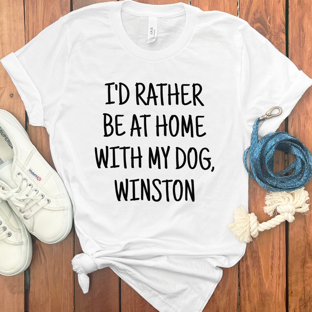 Personalized Be Home T-Shirt in White / S by Puppy Jo