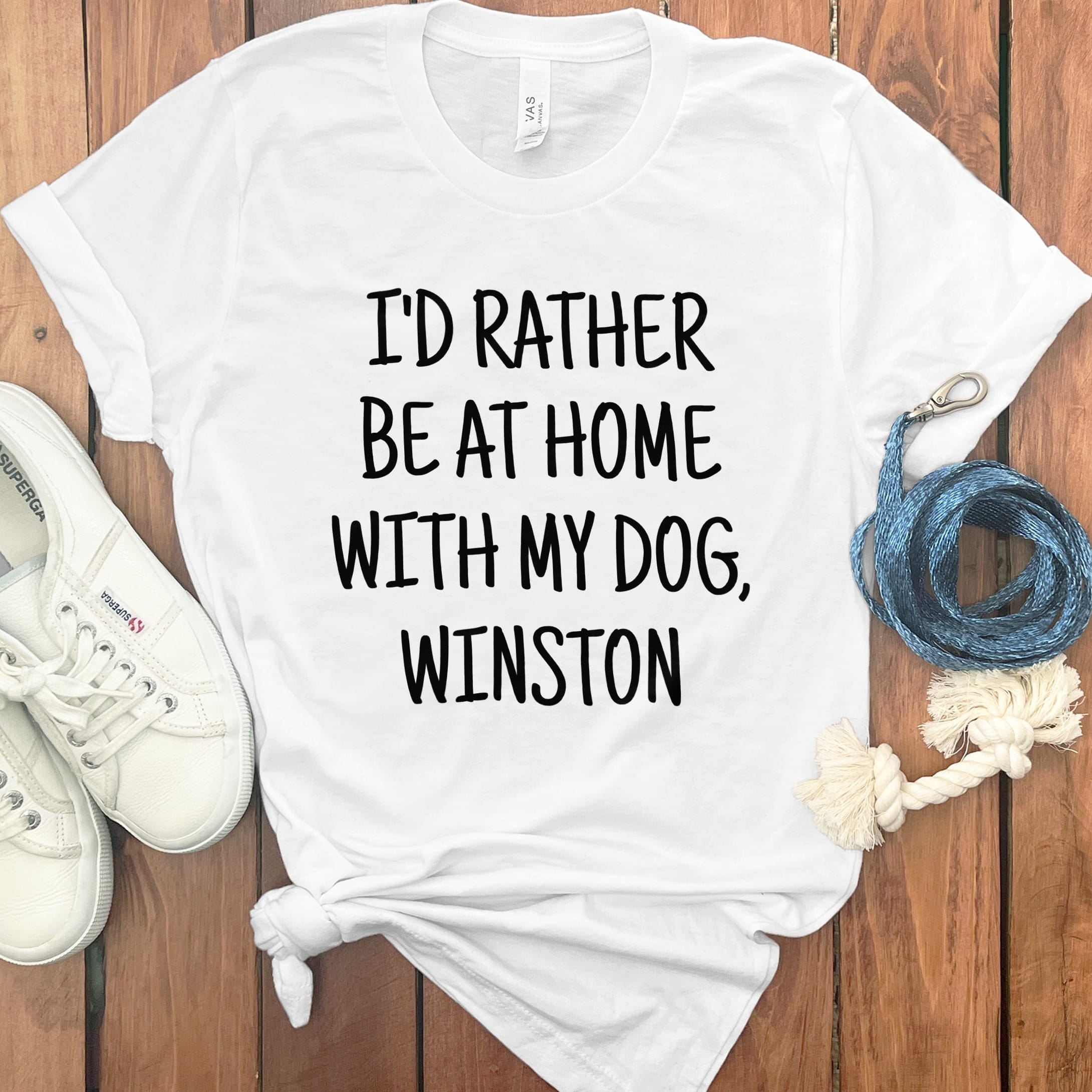Personalized Be Home T-Shirt in White / S by Puppy Jo