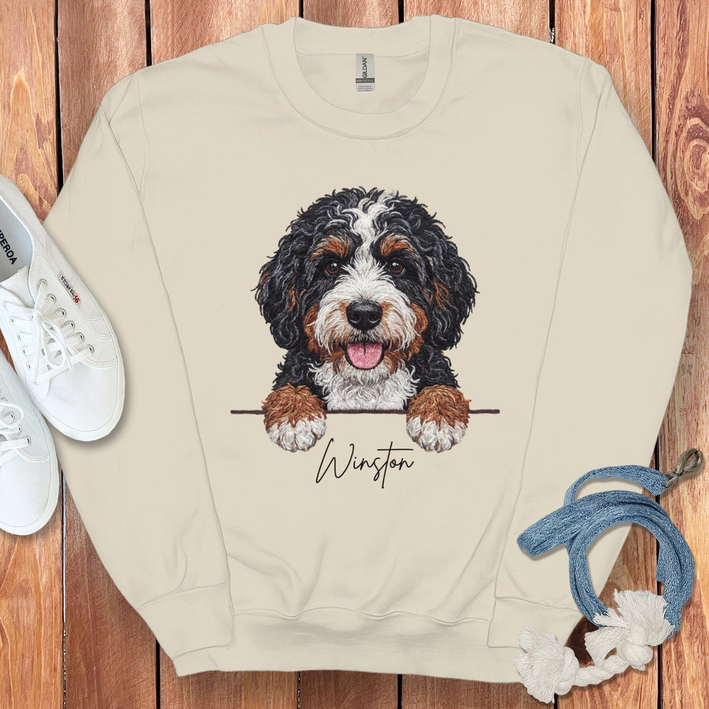 Personalized Bernedoodle Sweatshirt in Sand / S by Puppy Jo