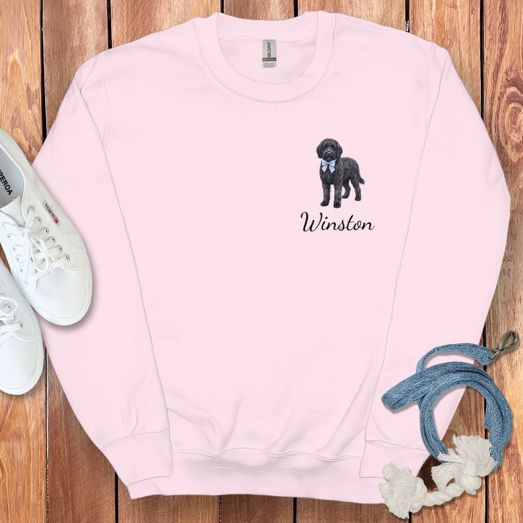 Personalized Black Doodle Sweatshirt in Light Pink / S by Puppy Jo