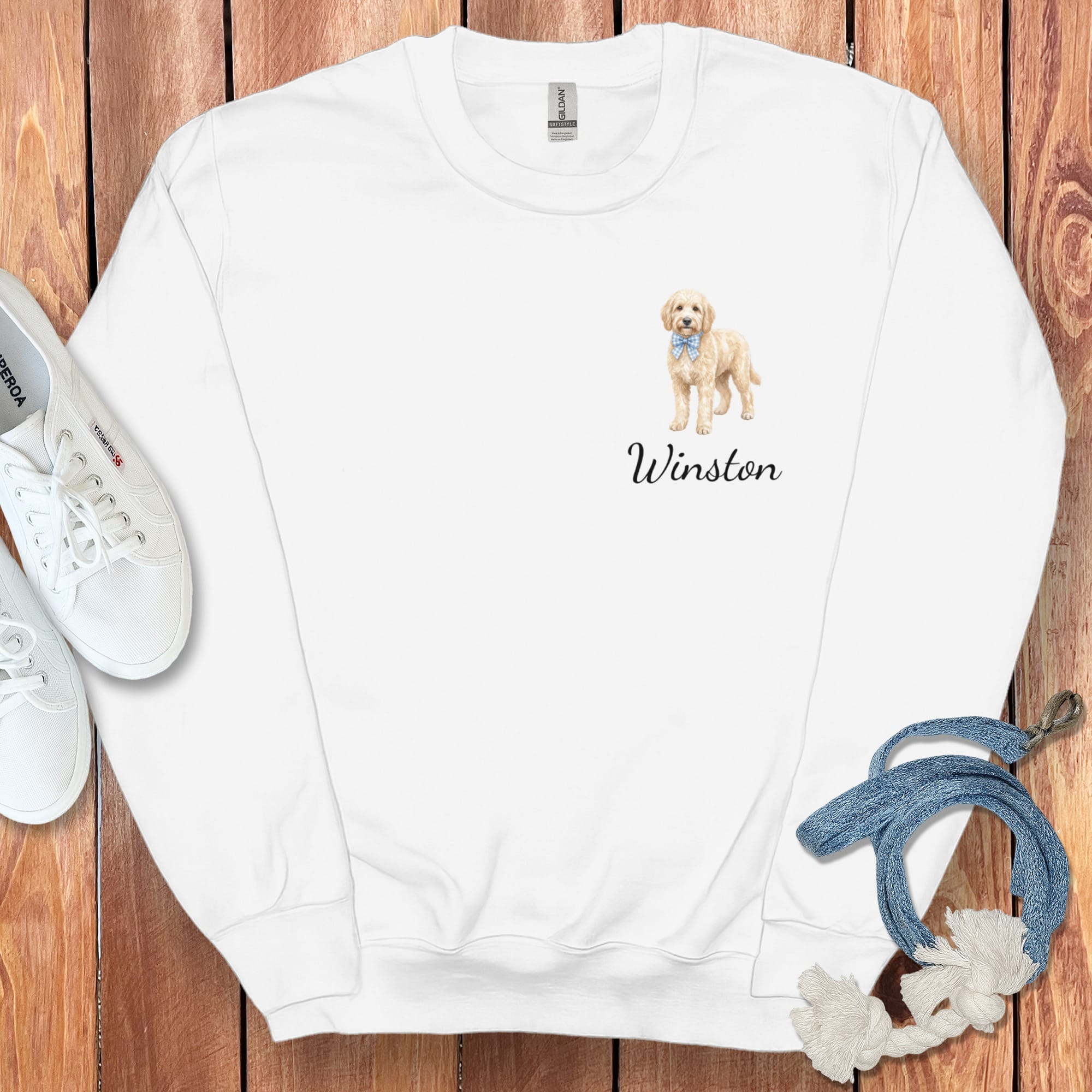 Personalized Cream Doodle Sweatshirt in Ash / S by Puppy Jo