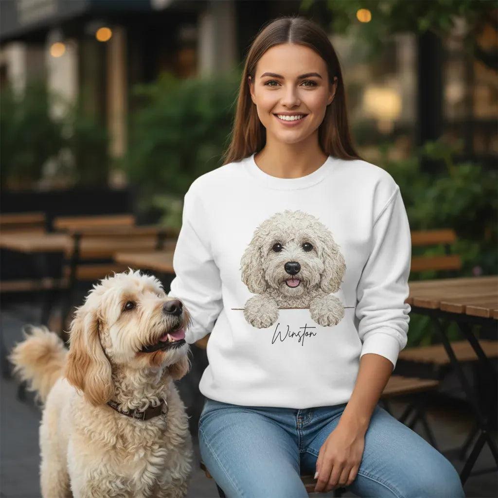 Personalized Cream Labradoodle Sweatshirt in by Puppy Jo