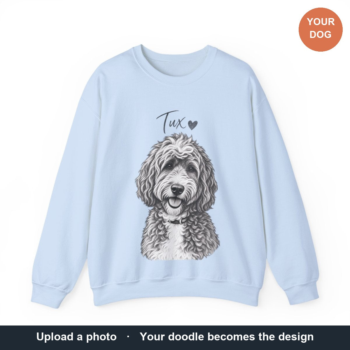 Upload a photo, your doodle becomes the design