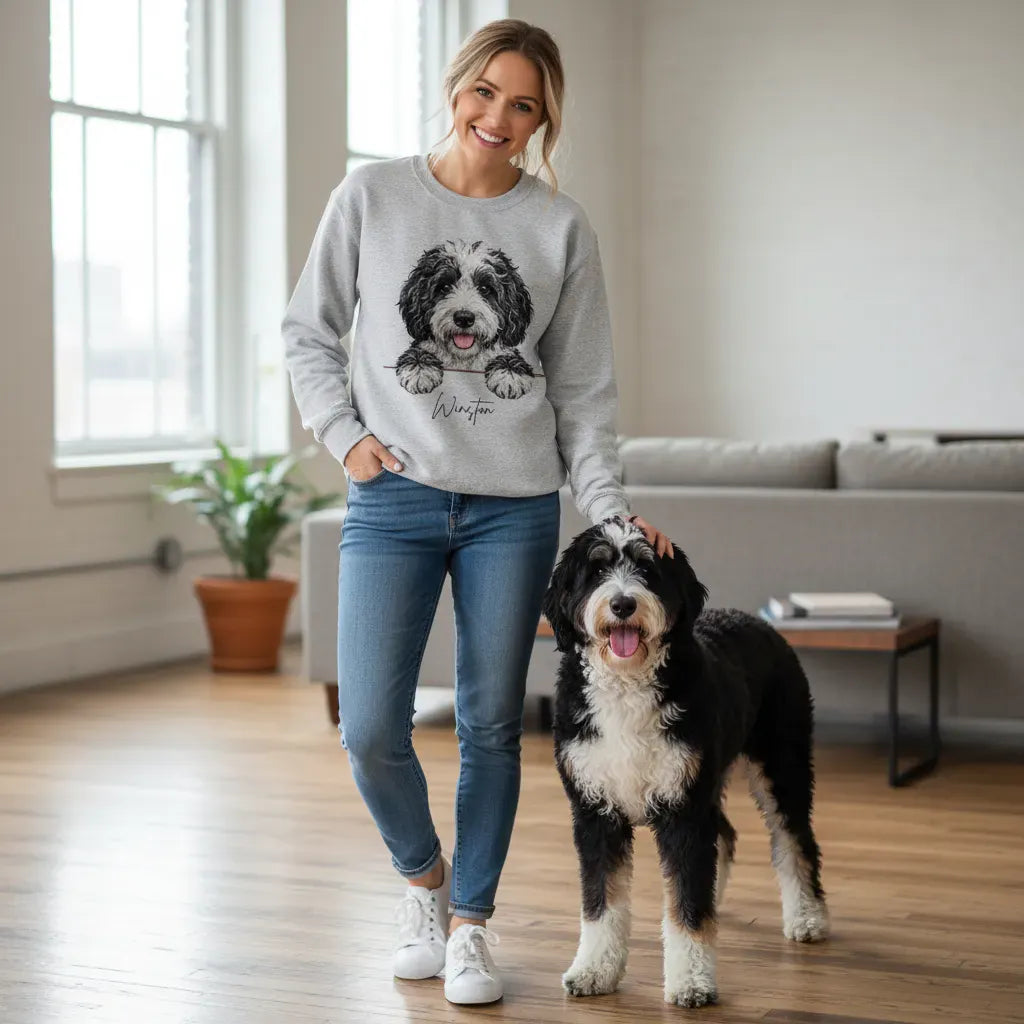Personalized Sheepadoodle Sweatshirt in by Puppy Jo