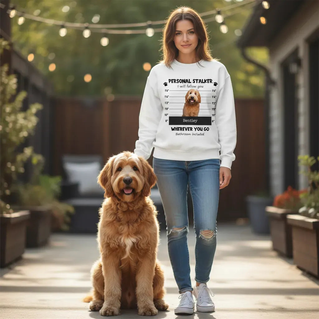 Personalized Stalker Mugshot Sweatshirt in by Puppy Jo