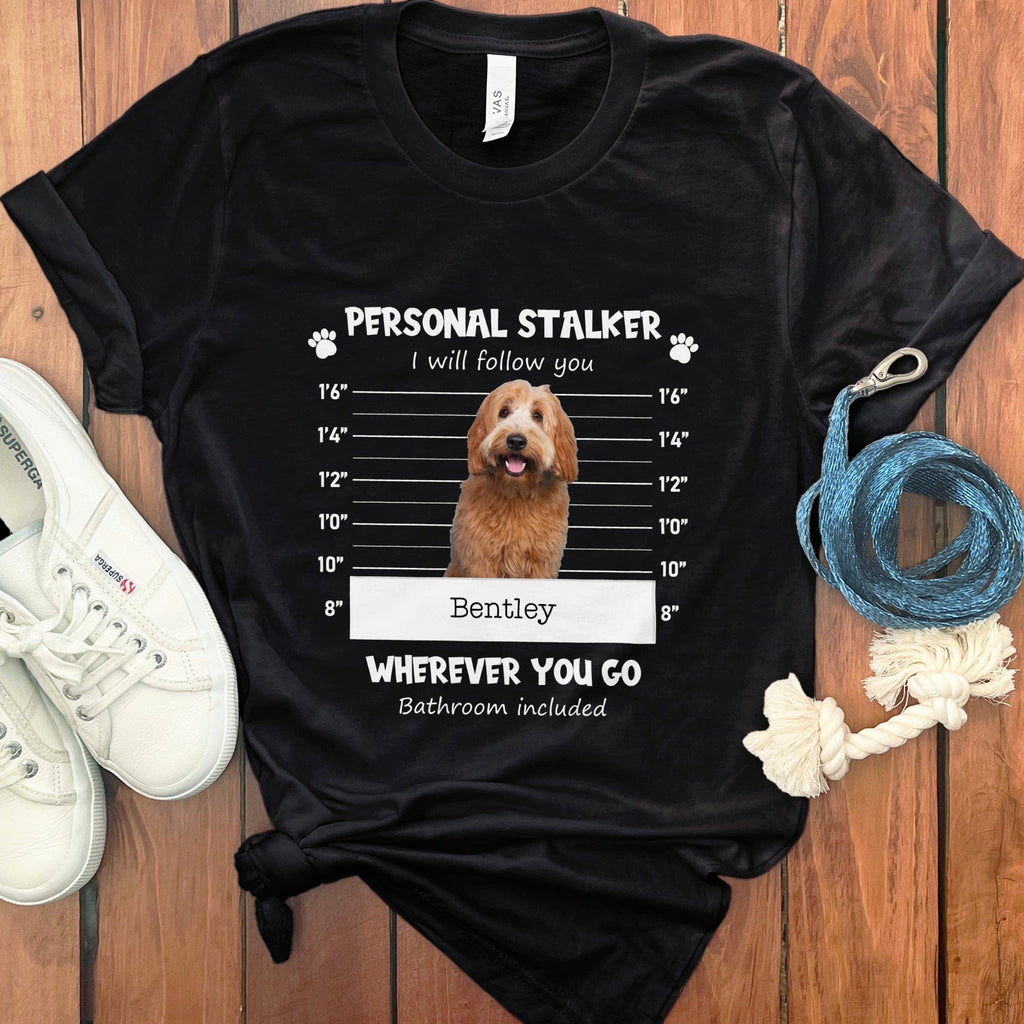 Personalized Stalker Mugshot T-Shirt in Black / S by Puppy Jo