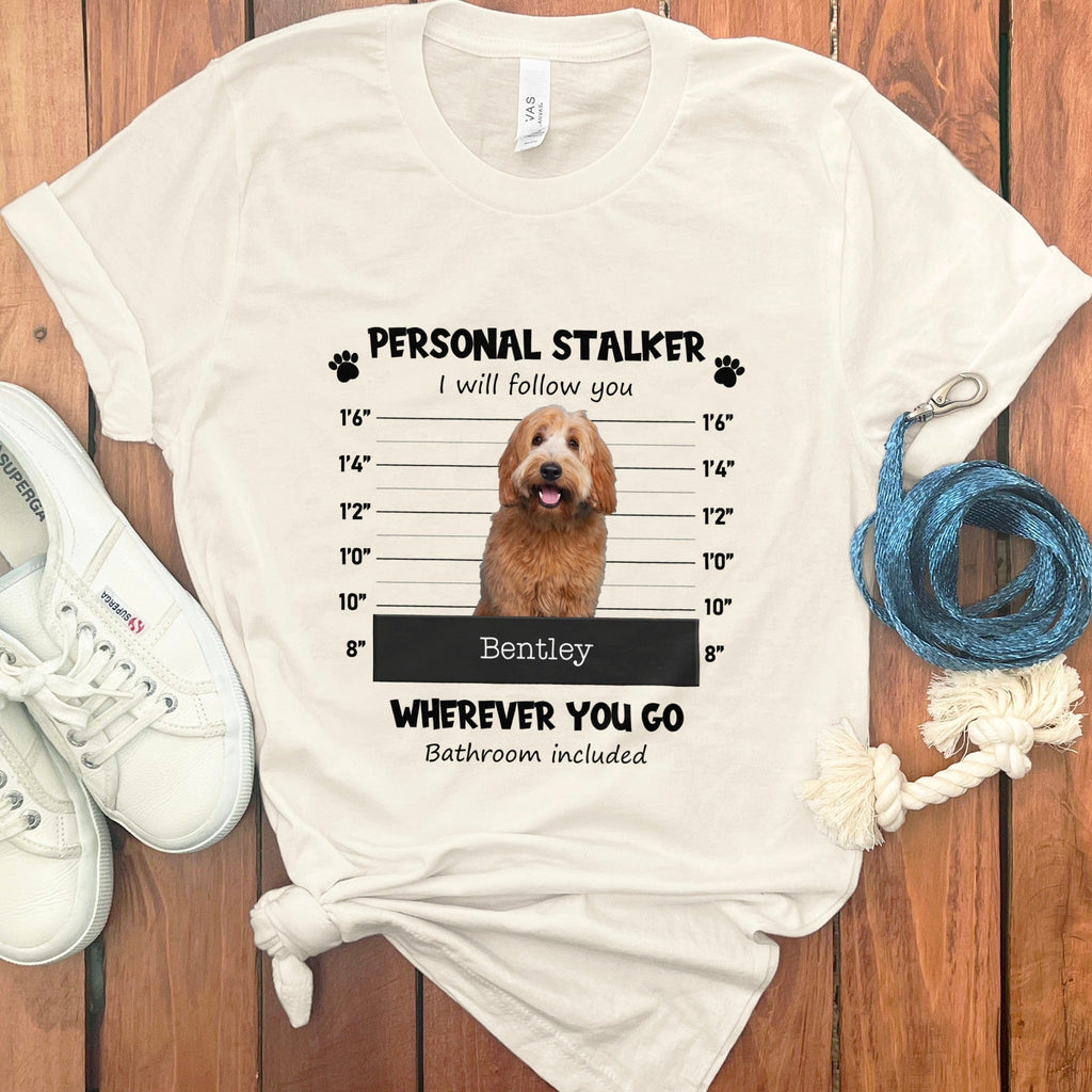 Personalized Stalker Mugshot T-Shirt in Natural / S by Puppy Jo