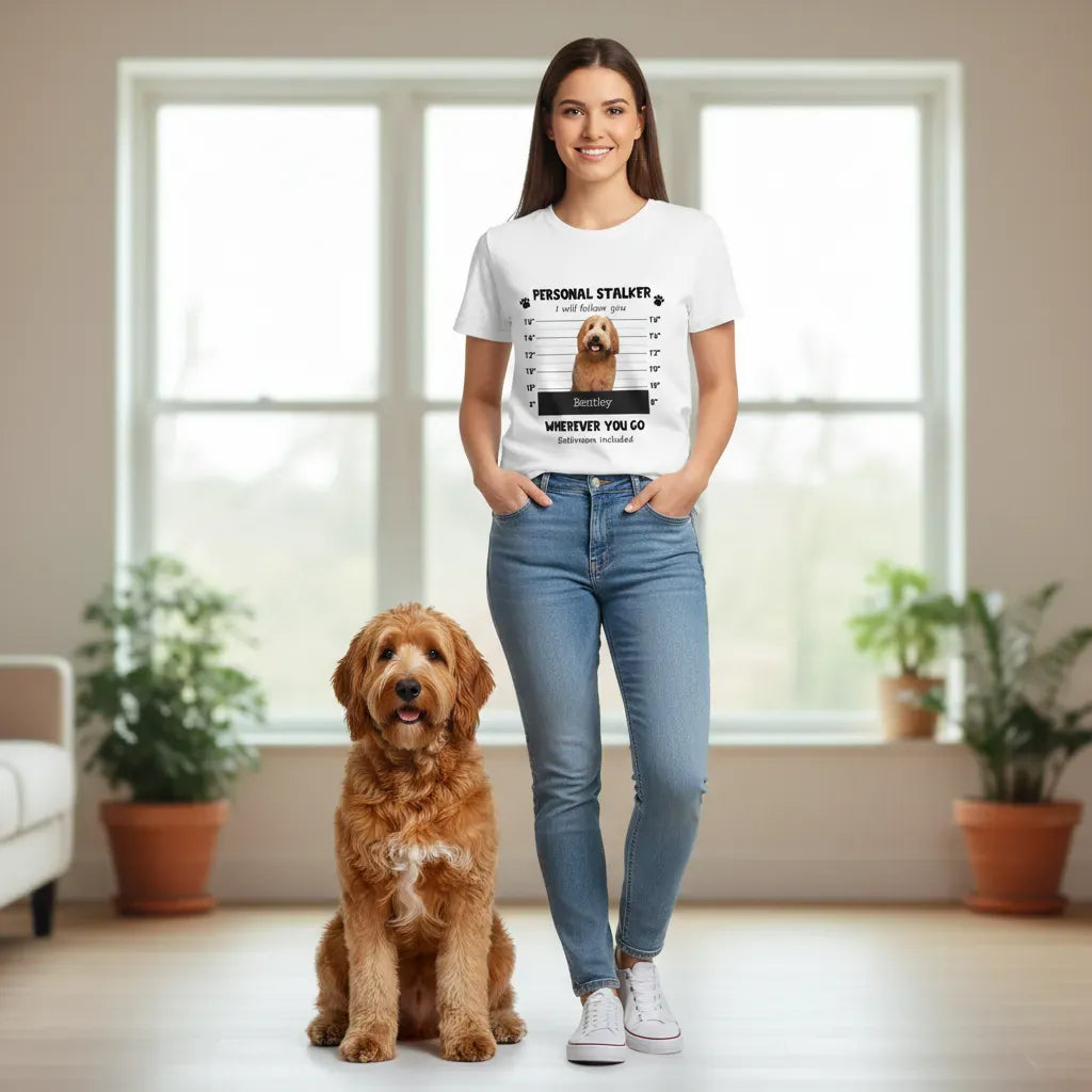 Personalized Stalker Mugshot T-Shirt in by Puppy Jo