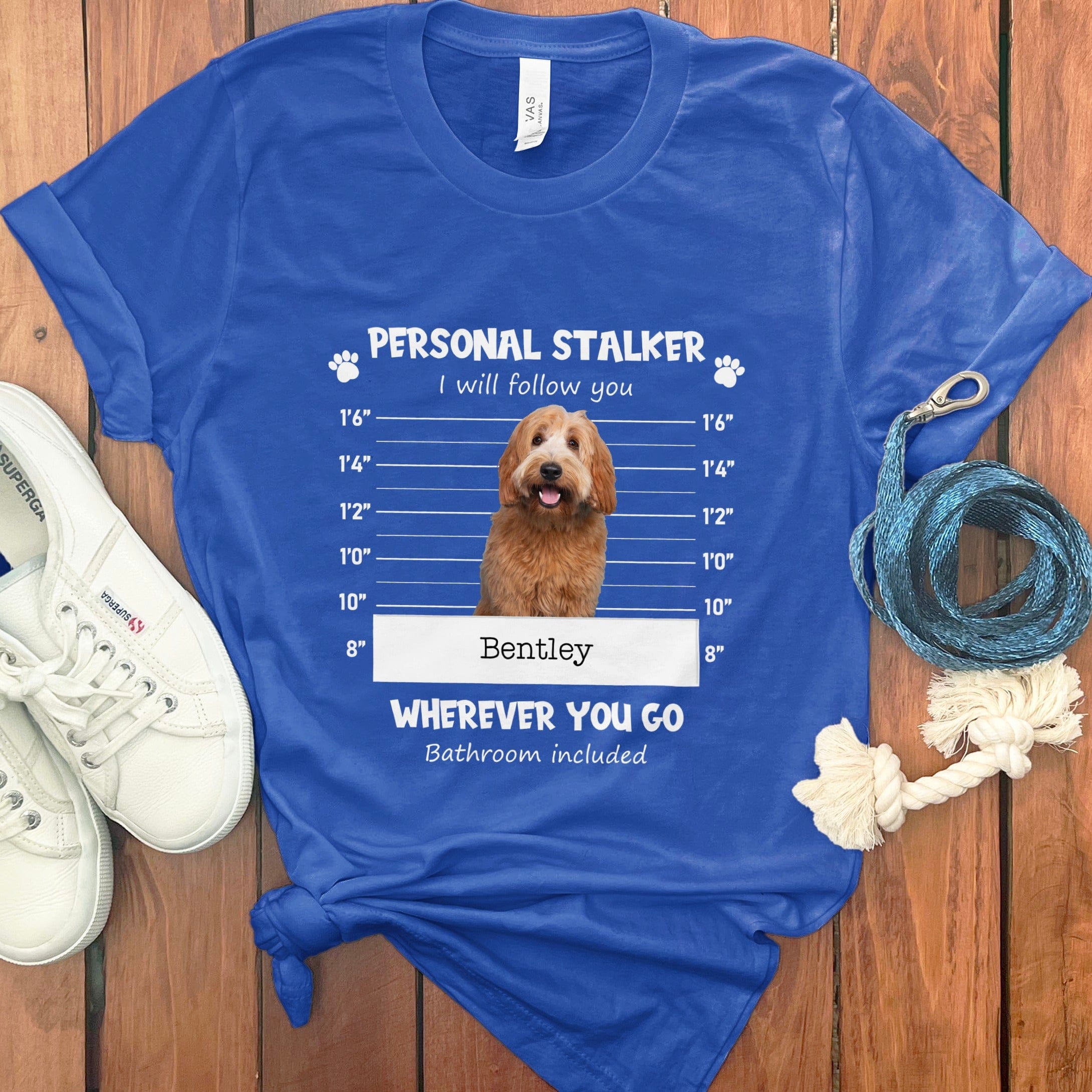 Personalized Stalker Mugshot T-Shirt in True Royal / S by Puppy Jo