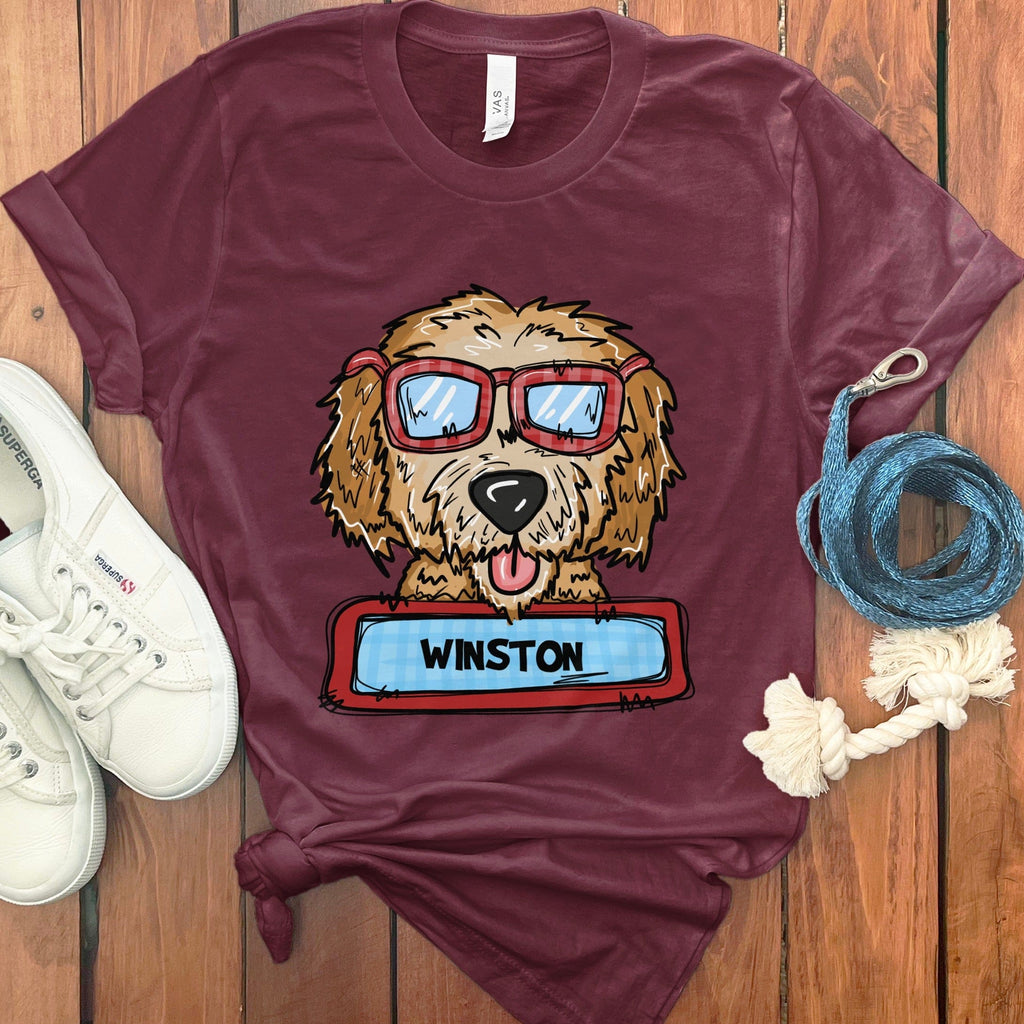 Personalized Valentine Doodle T-Shirt in Maroon / S by Puppy Jo