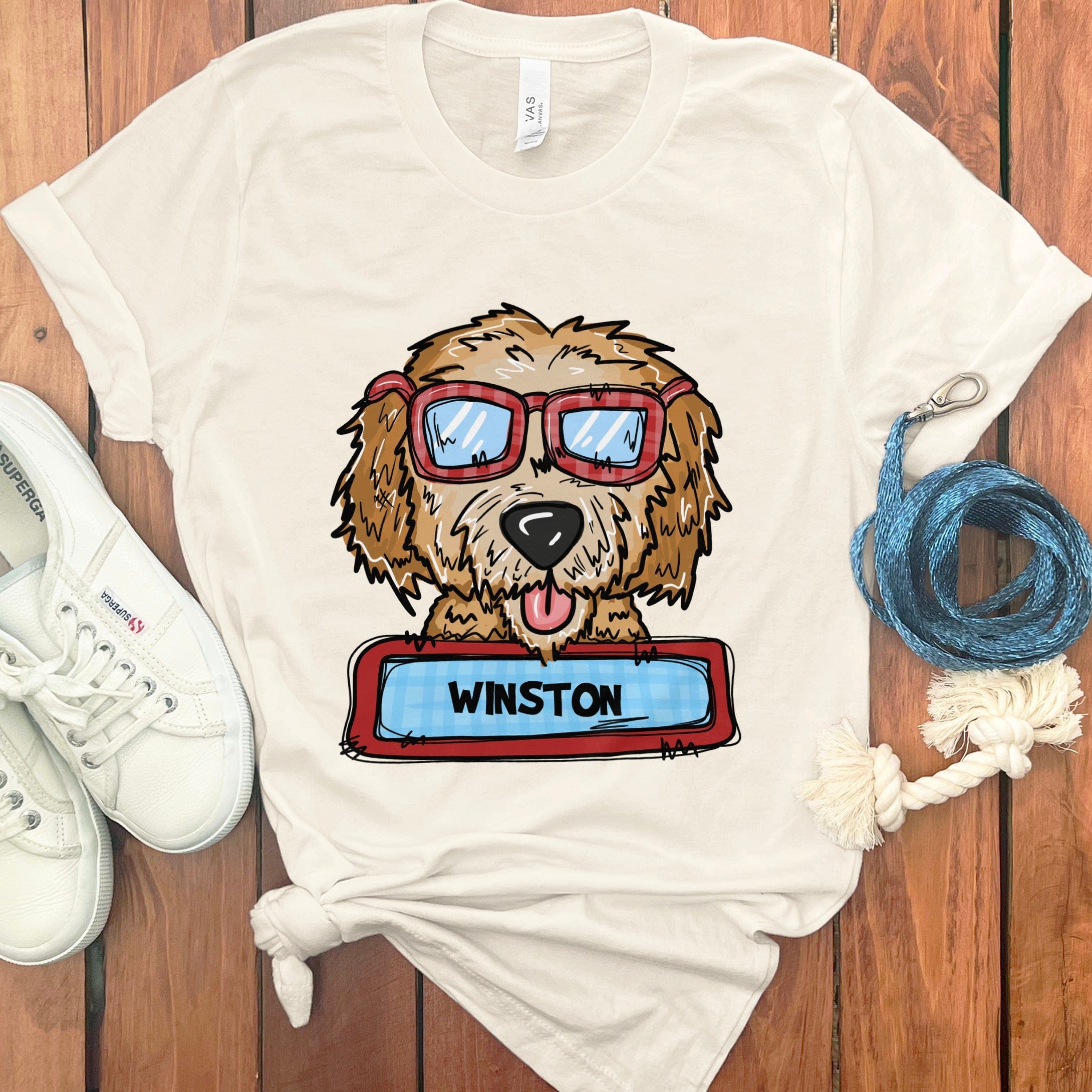 Personalized Valentine Doodle T-Shirt in Natural / S by Puppy Jo